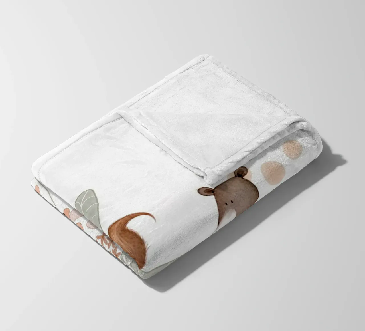 Whimsical Woodland Wall Art For Kids With Bear and Beaver fleece blanket by Urchin Bay Art