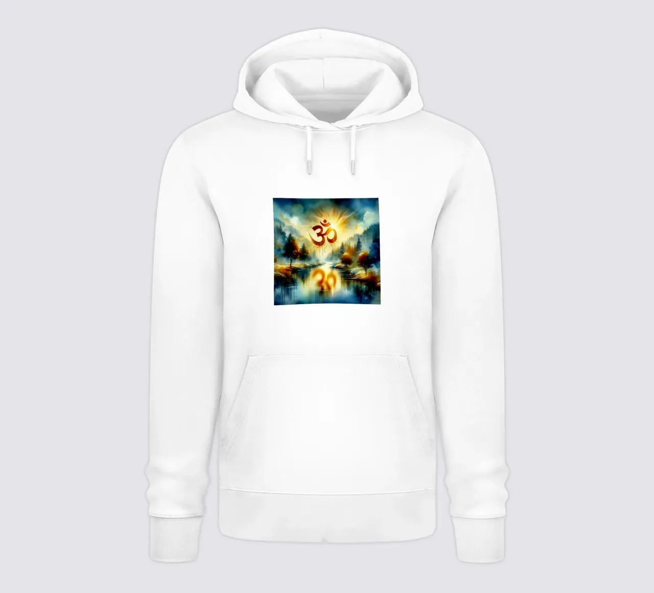 Om & Natura - Bach - Stile acquerello felpa con cappuccio da spiritual
