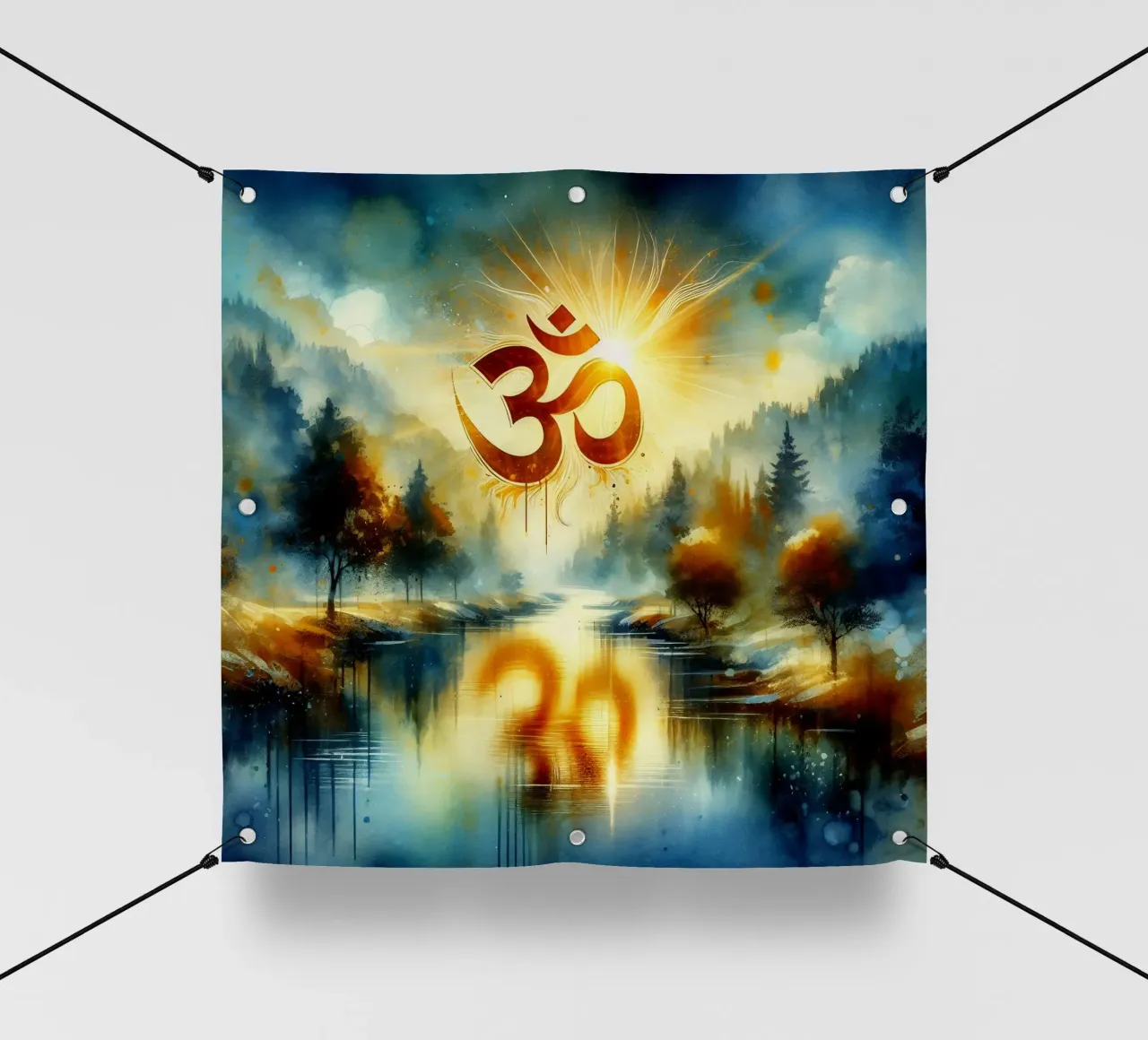 Om & Natura - Bach - Stile acquerello telo in pvc da spiritual