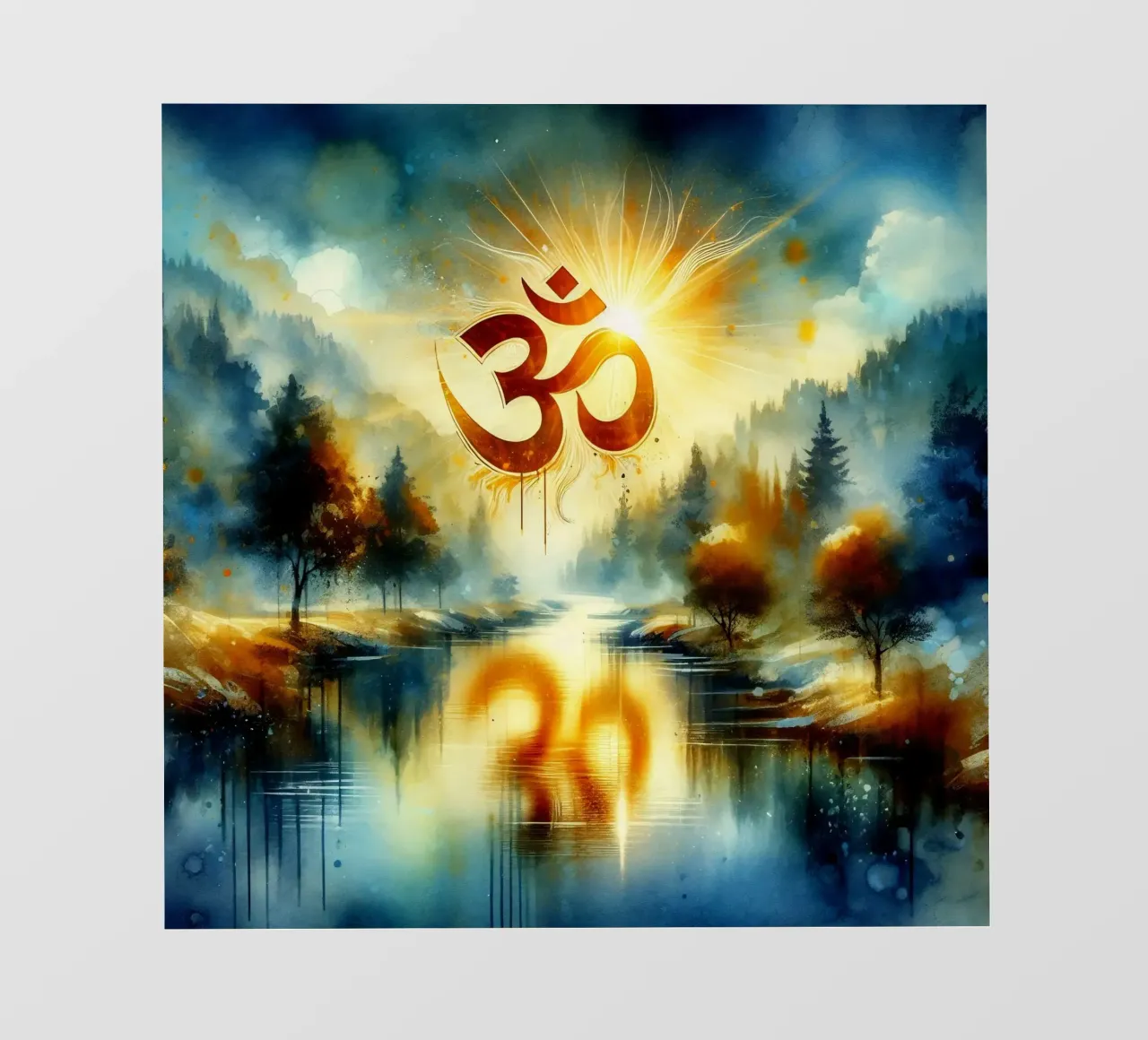 Om & Natura - Bach - Stile acquerello telo in pvc da spiritual