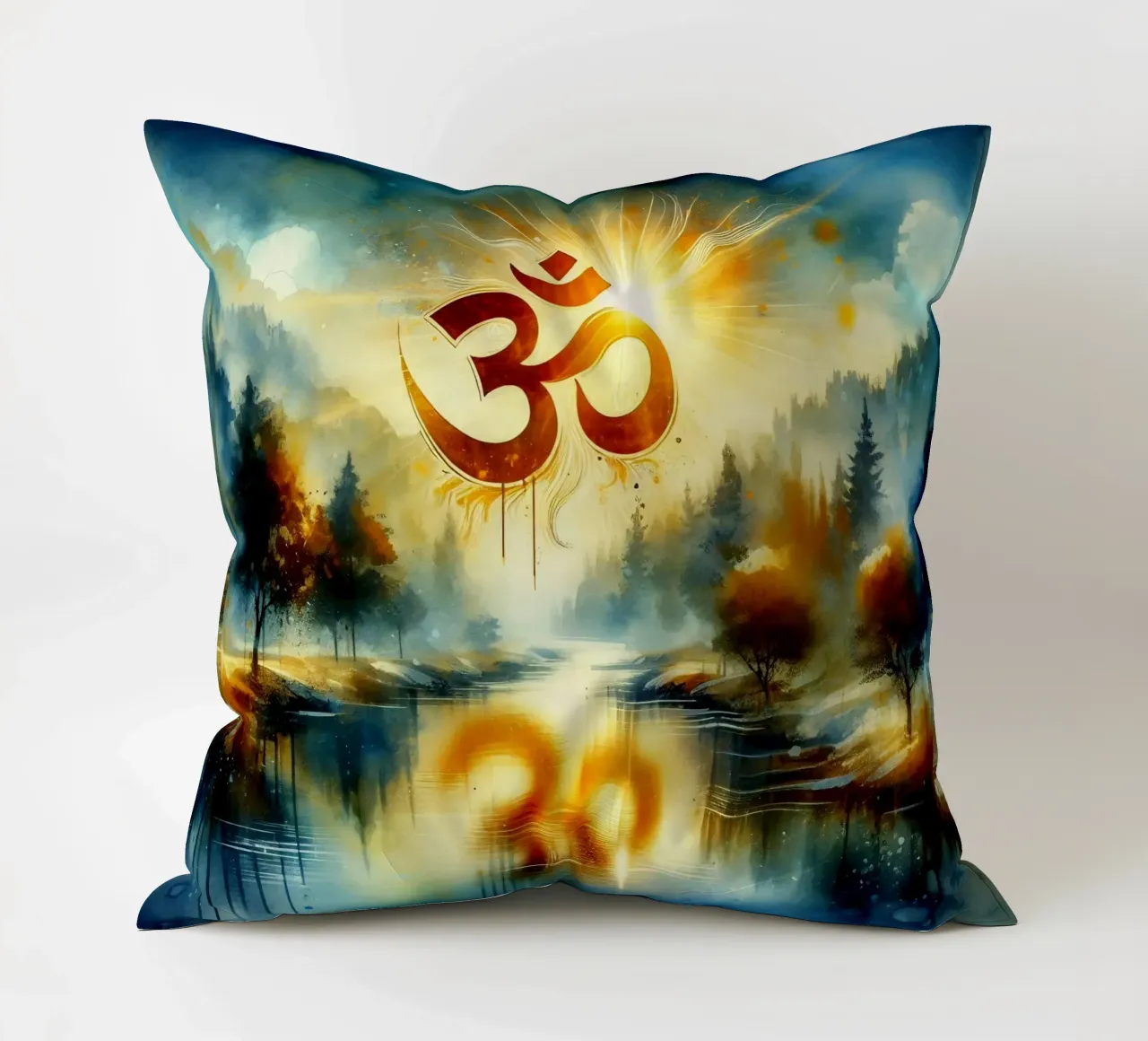 Om & Natura - Bach - Stile acquerello cuscino da spiritual