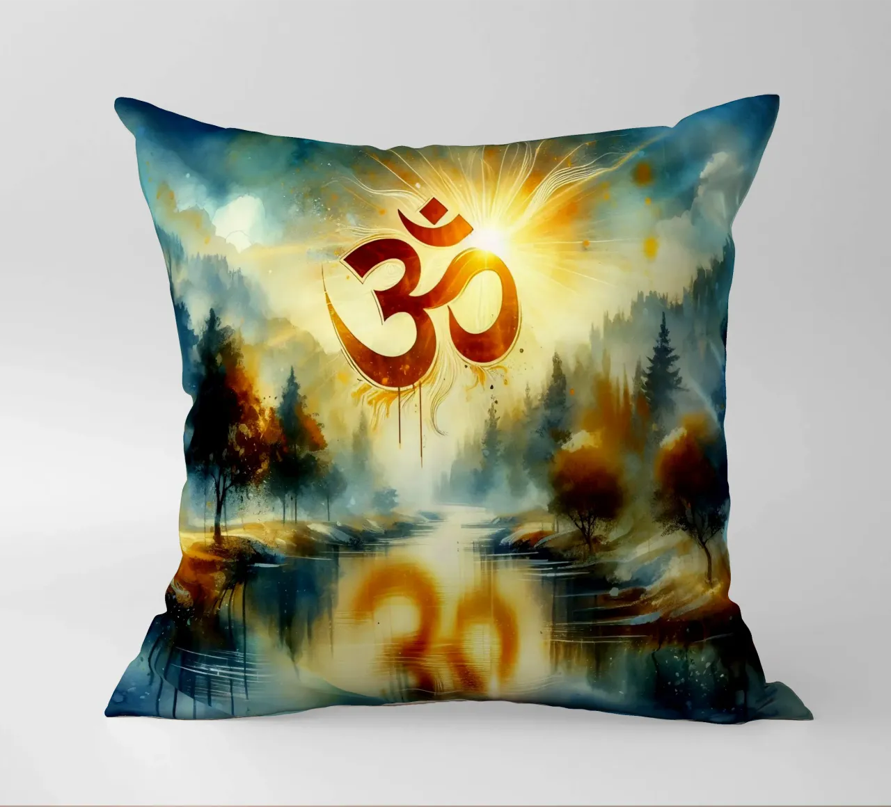 Om & Natura - Bach - Stile acquerello cuscino da spiritual