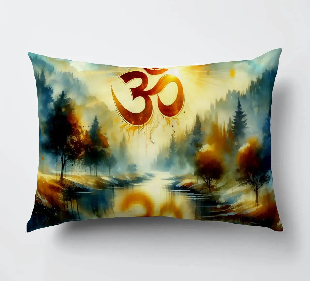 Om & Natura - Bach - Stile acquerello cuscino da spiritual