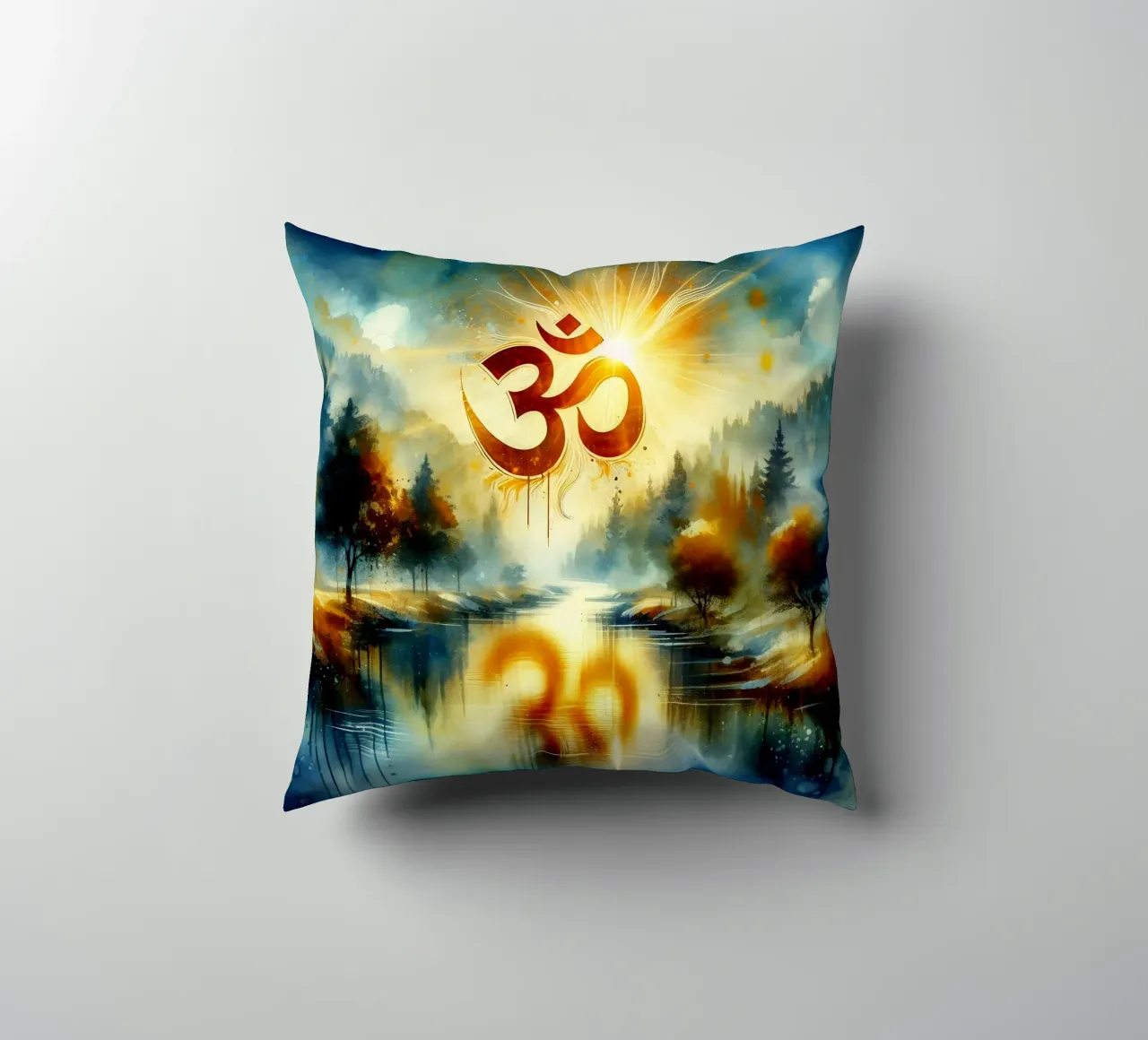 Om & Natura - Bach - Stile acquerello cuscino da spiritual