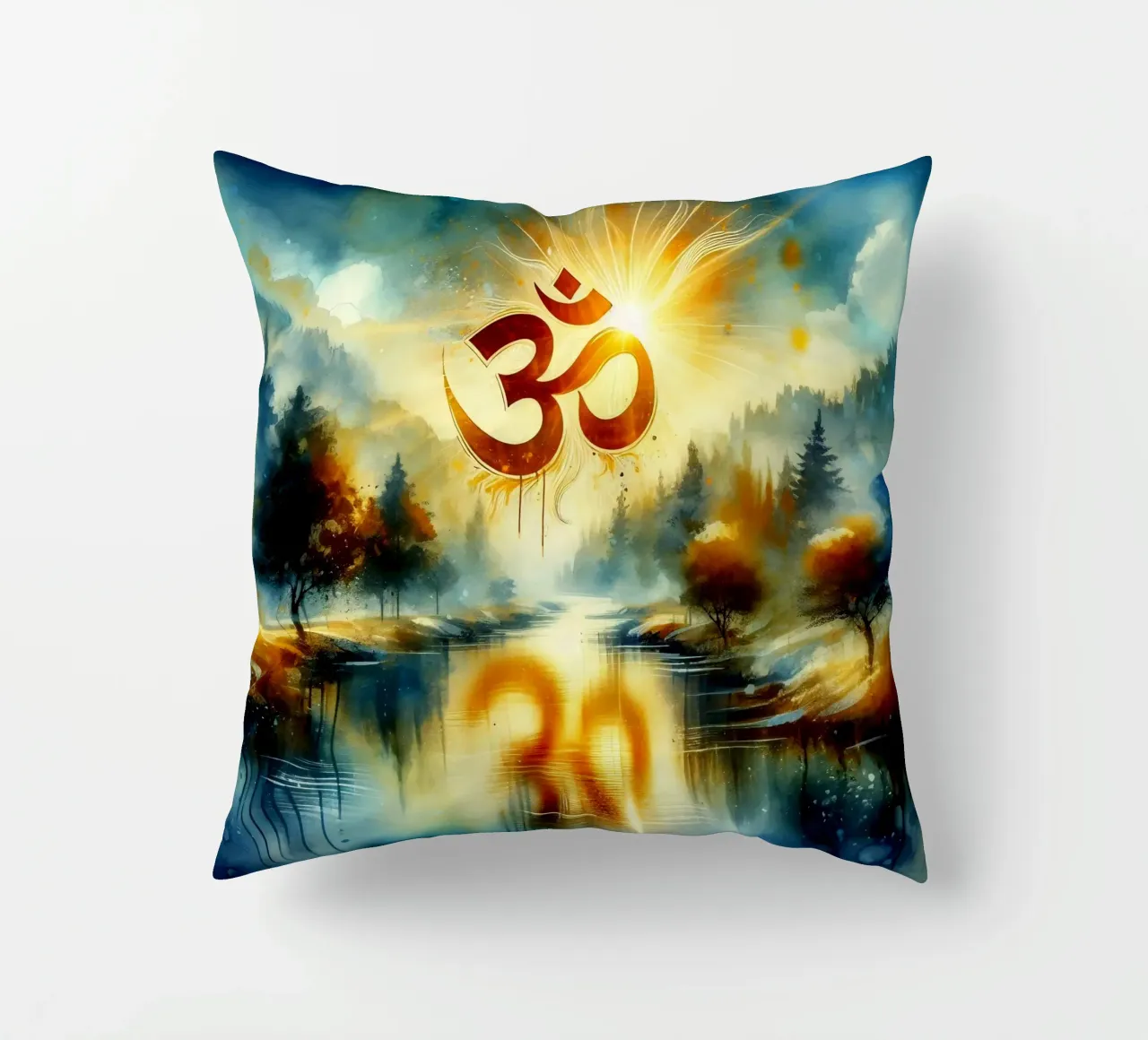 Om & Natura - Bach - Stile acquerello cuscino da spiritual