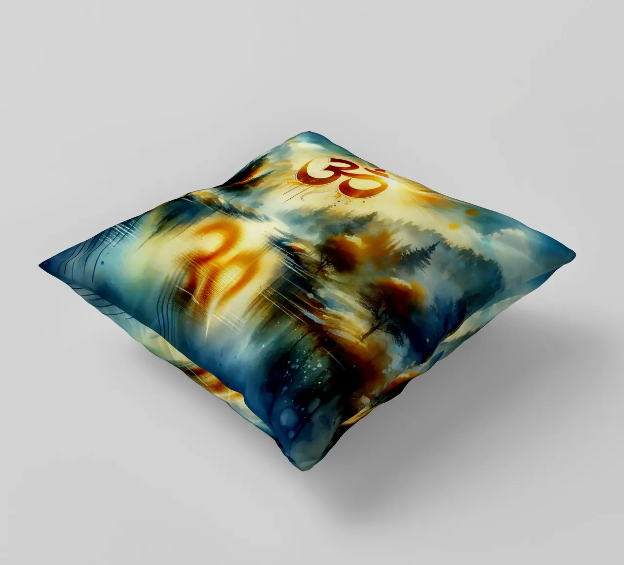 Om & Natura - Bach - Stile acquerello cuscino da spiritual