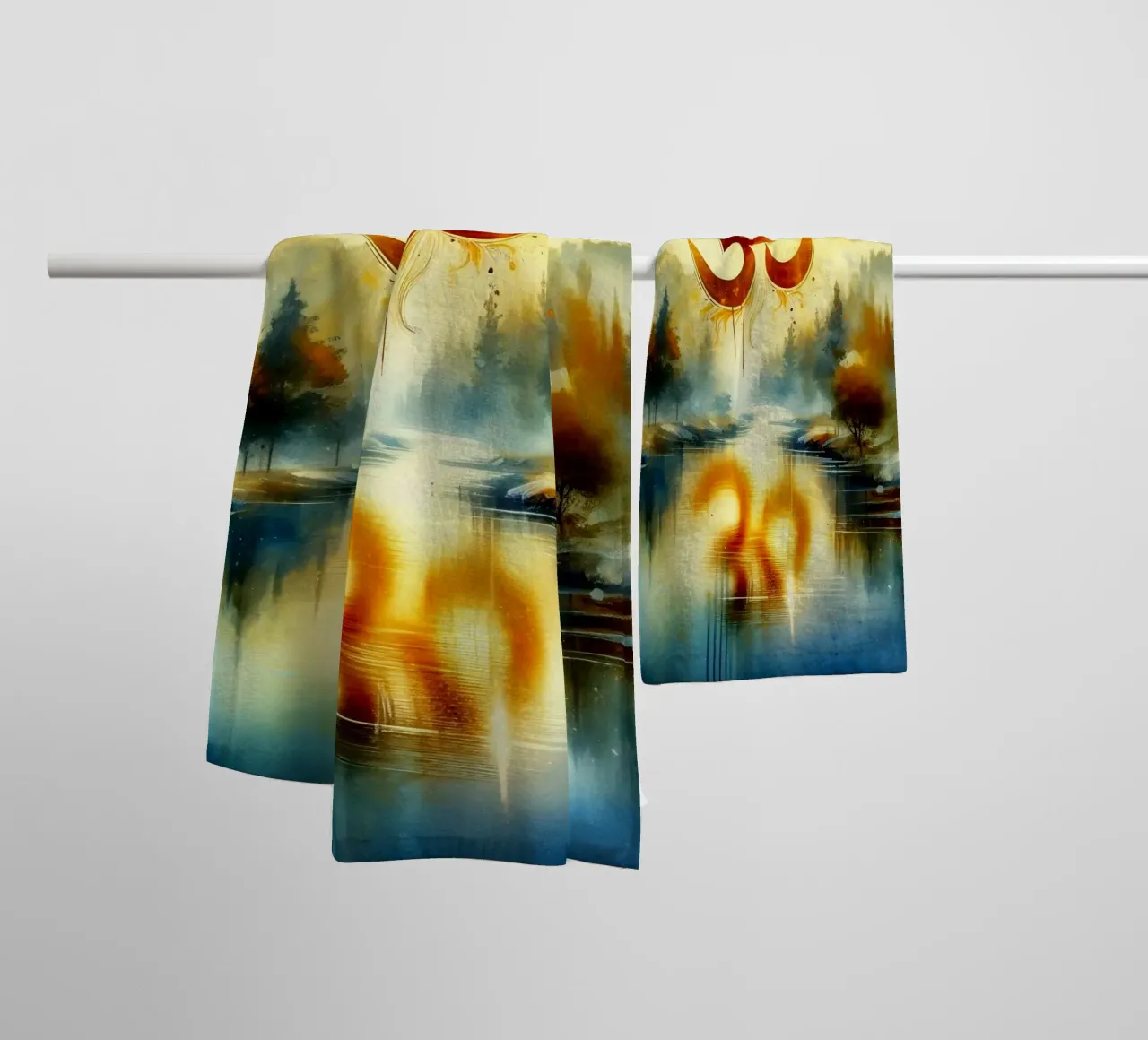 Om & Natura - Bach - Stile acquerello asciugamano da bagno da spiritual