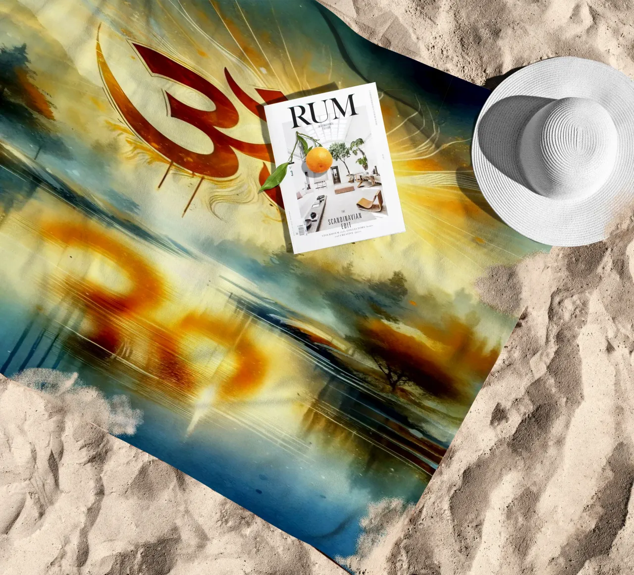 Om & Natura - Bach - Stile acquerello telo mare da spiritual