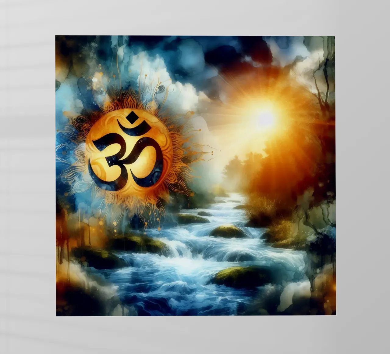 Om & Natura - Bach - Stile acquerello pellicola backlit da spiritual