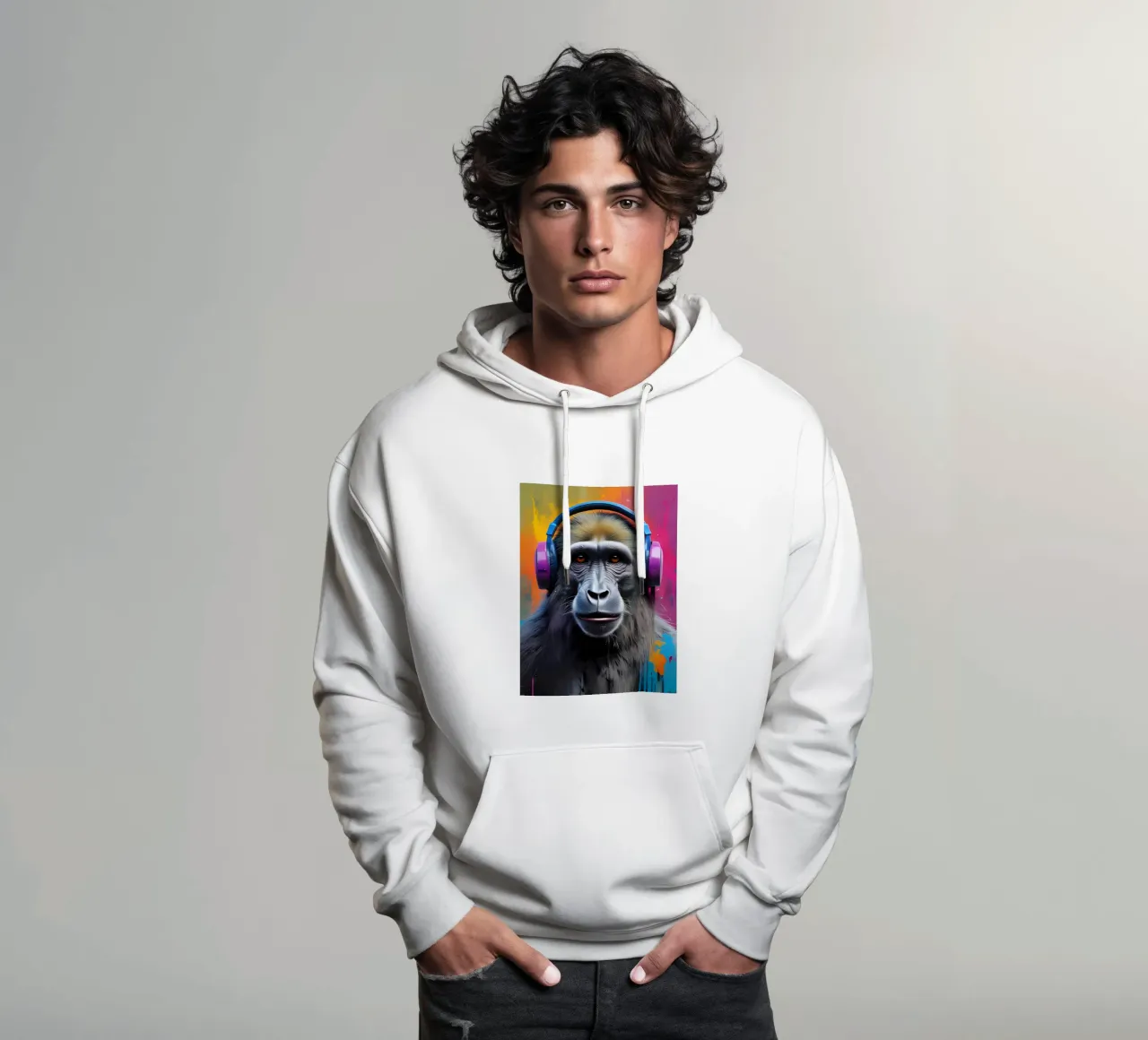 Babbuino in cuffia felpa con cappuccio da MakArena