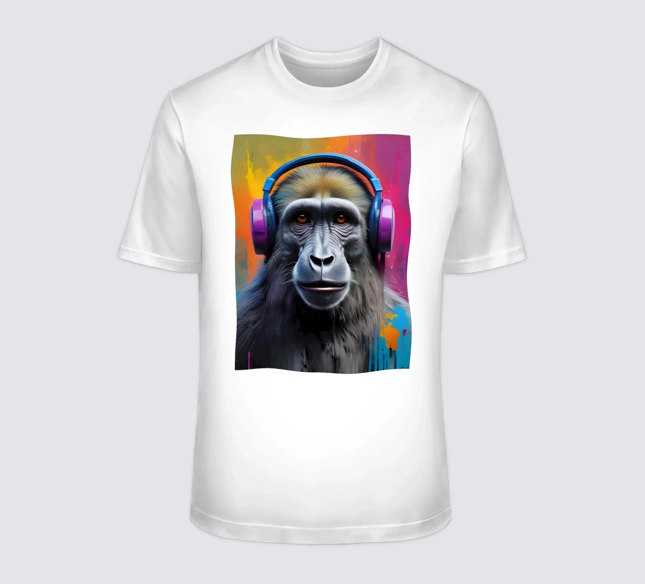 Babbuino in cuffia t-shirt da MakArena