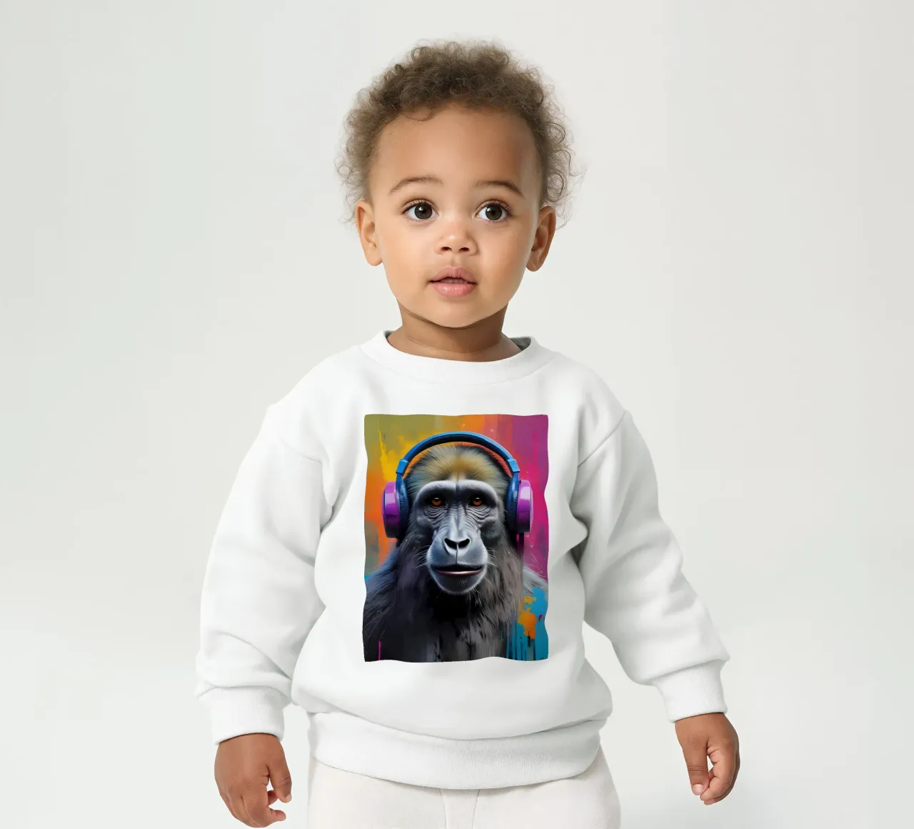 Babouin au casque sweat pour bébé de MakArena
