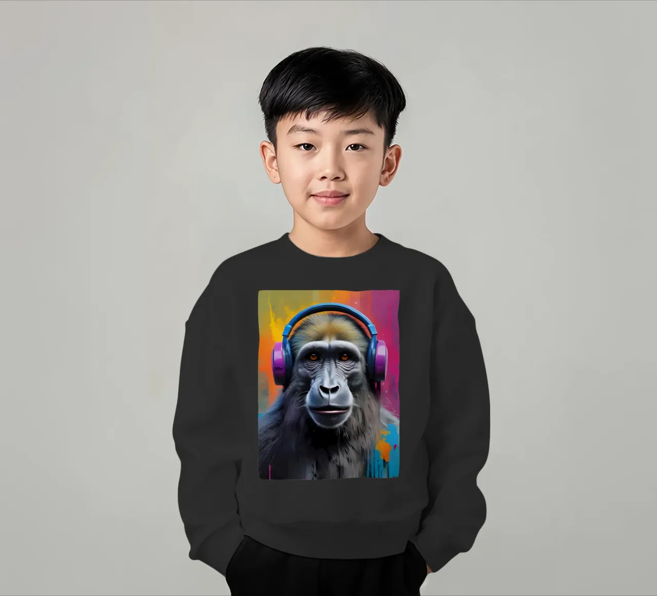 Babbuino in cuffia felpa bambino da MakArena