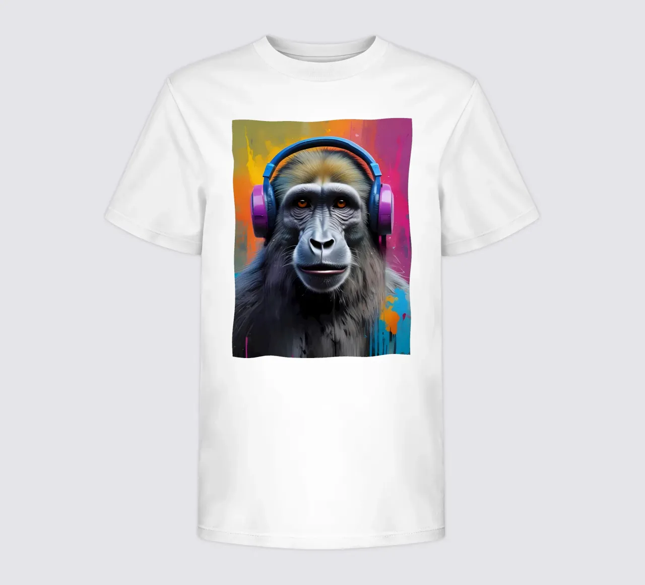 Babbuino in cuffia t-shirt bambini da MakArena