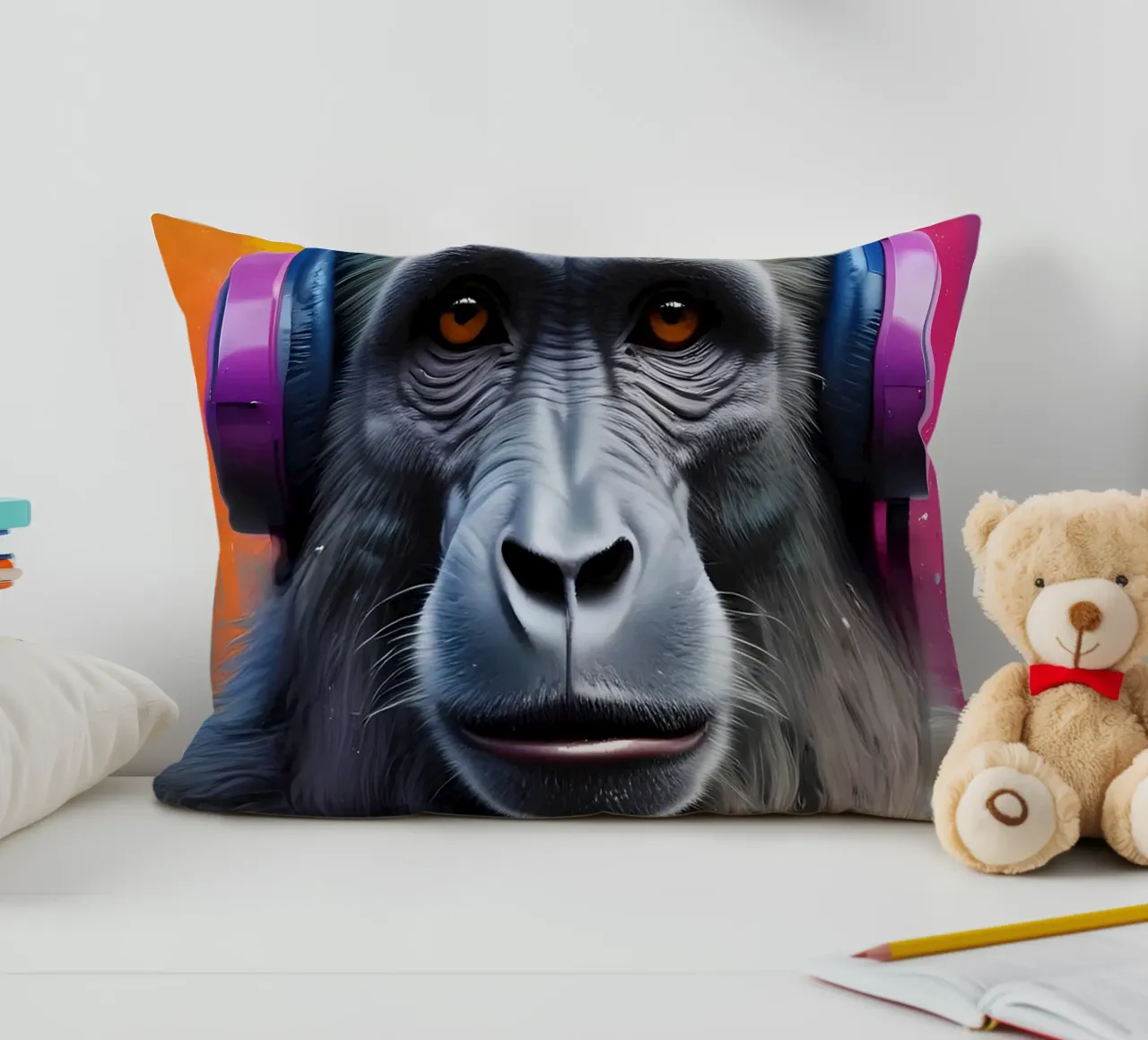 Babbuino in cuffia cuscino da MakArena