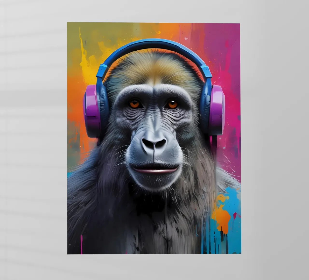 Babbuino in cuffia pellicola backlit da MakArena