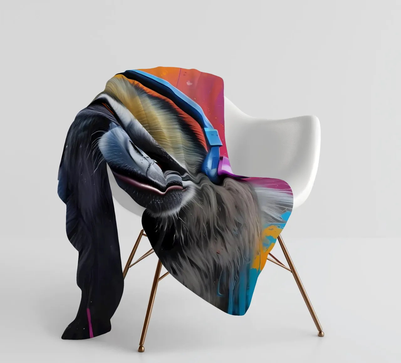 Babbuino in cuffia coperta in pile da MakArena