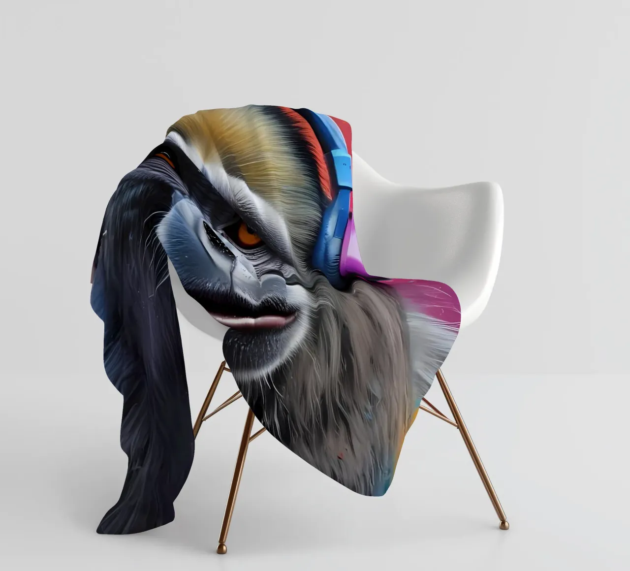 Babbuino in cuffia coperta in pile da MakArena