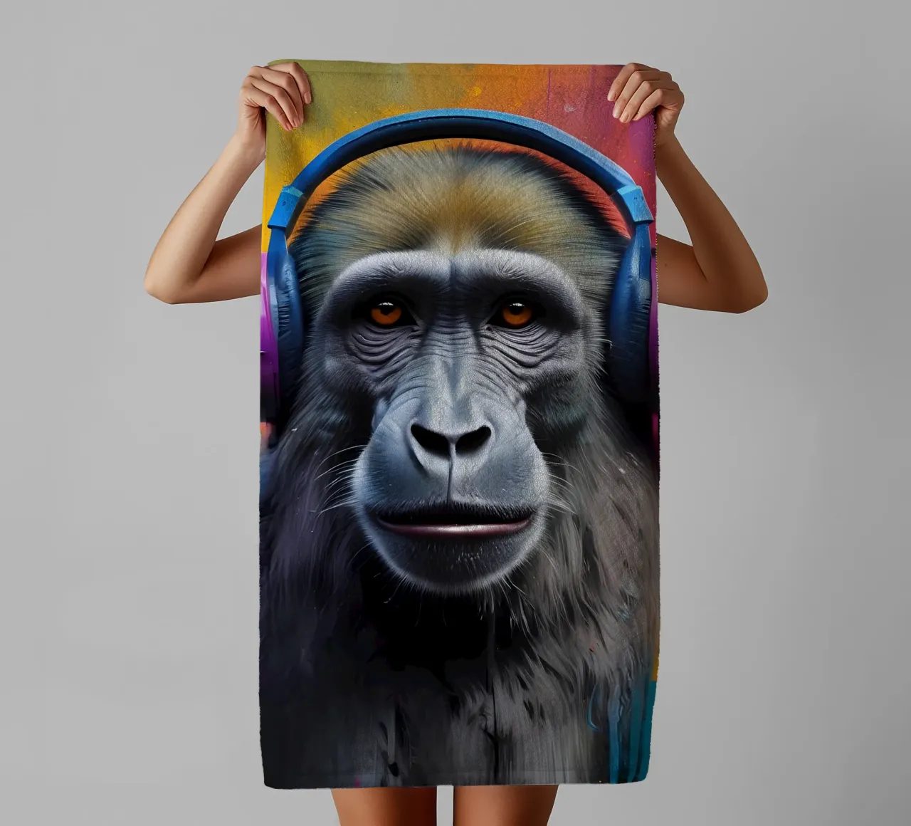 Babbuino in cuffia asciugamano da bagno da MakArena