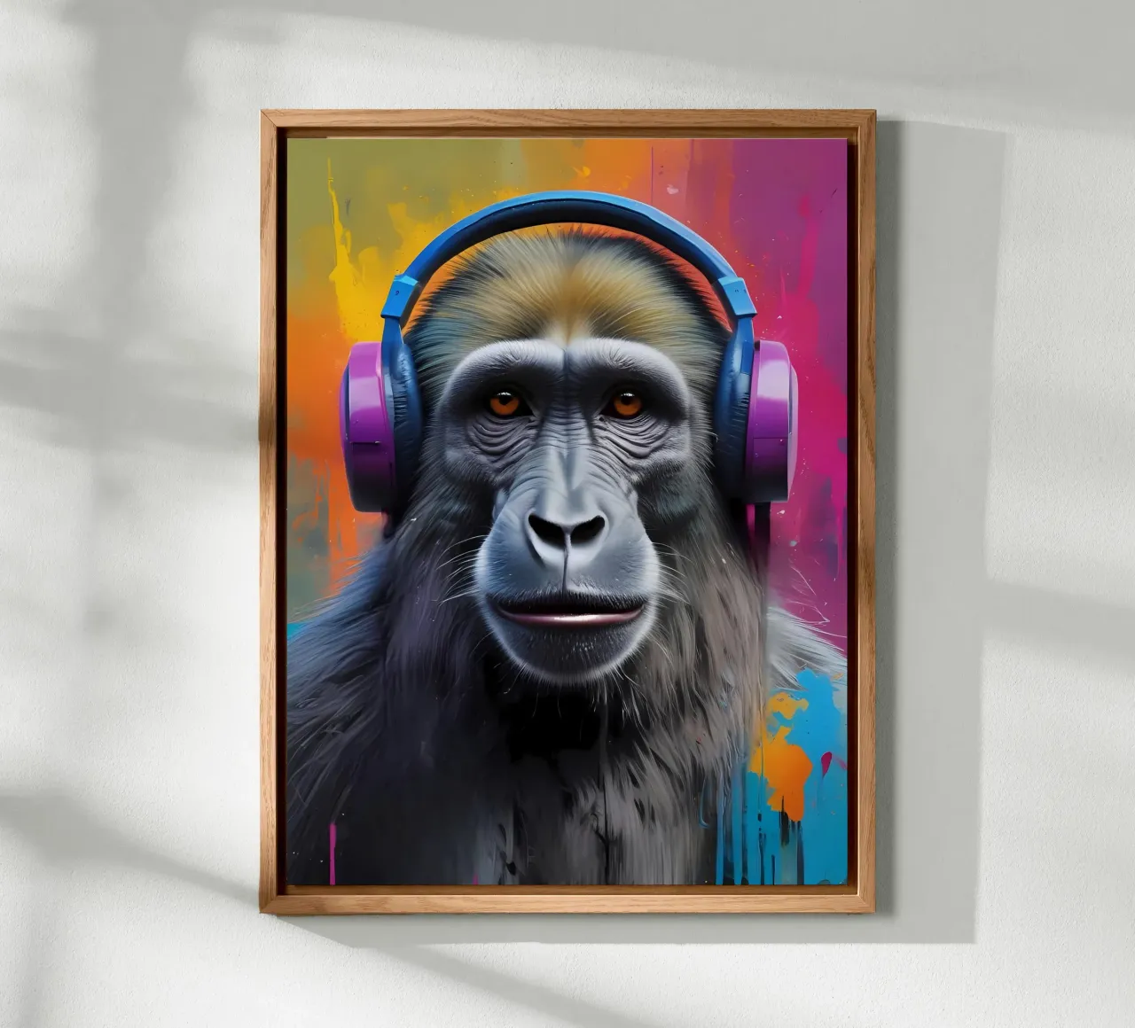 Babbuino in cuffia alluminio dibond da MakArena