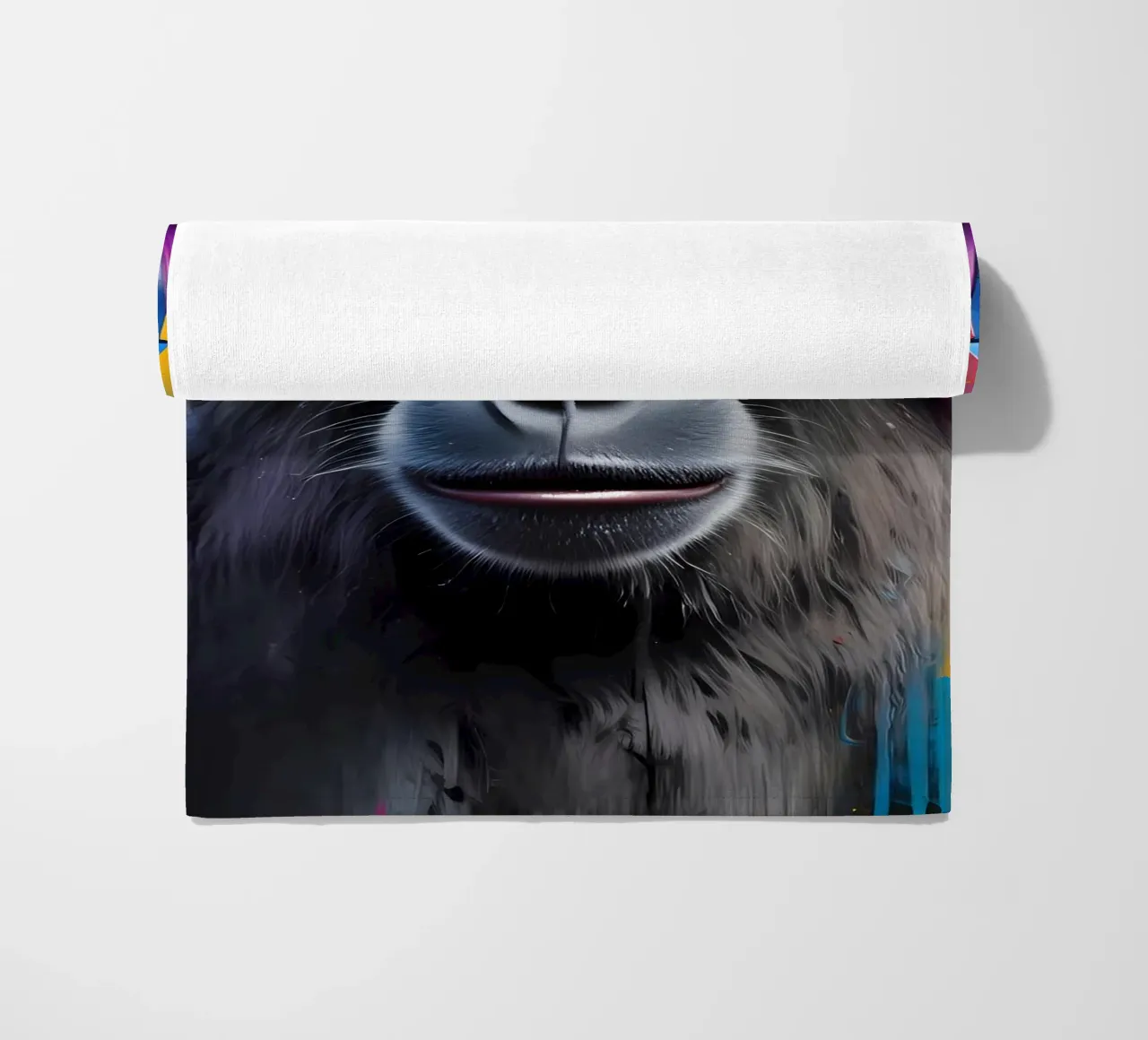 Babbuino in cuffia telo mare da MakArena