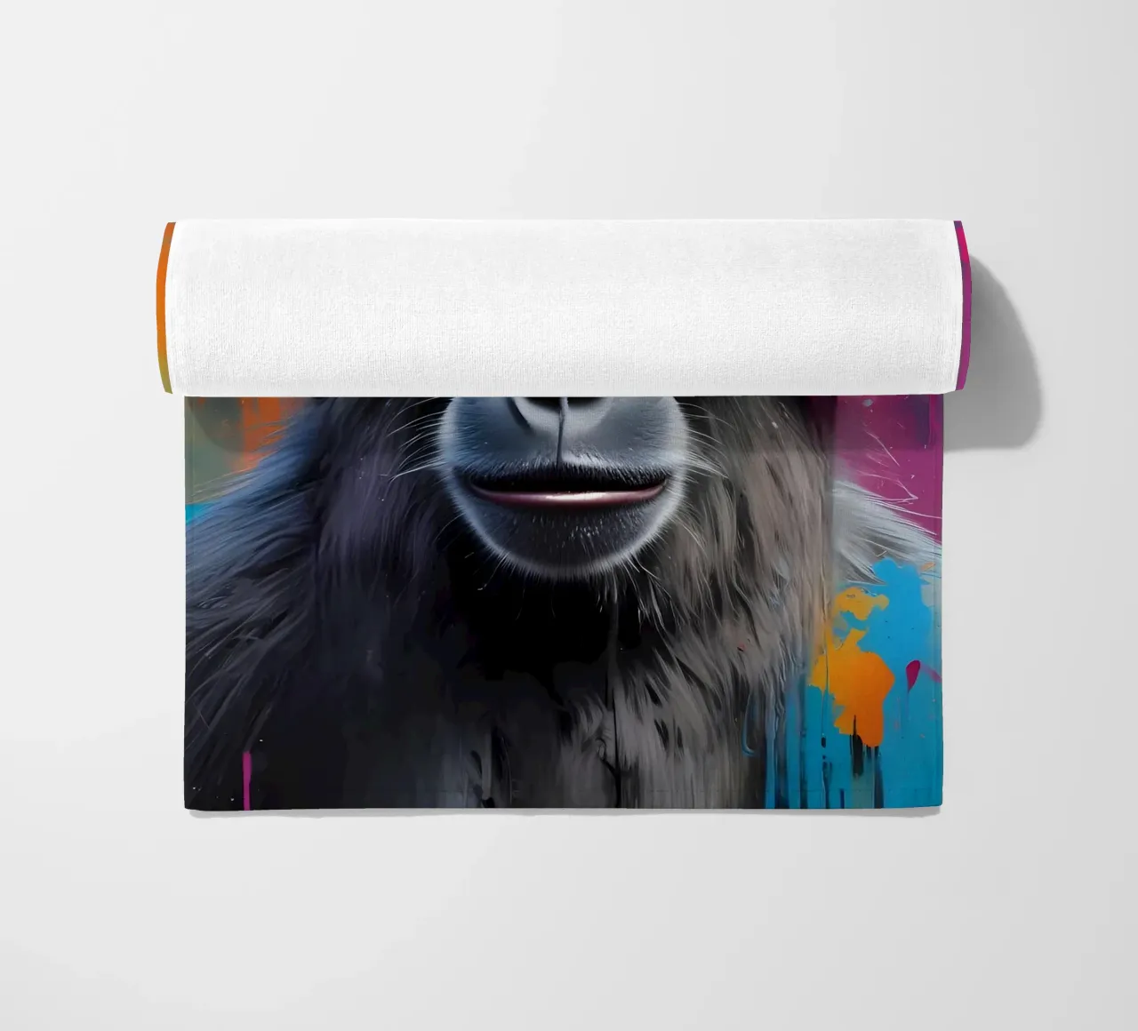 Babbuino in cuffia telo mare da MakArena