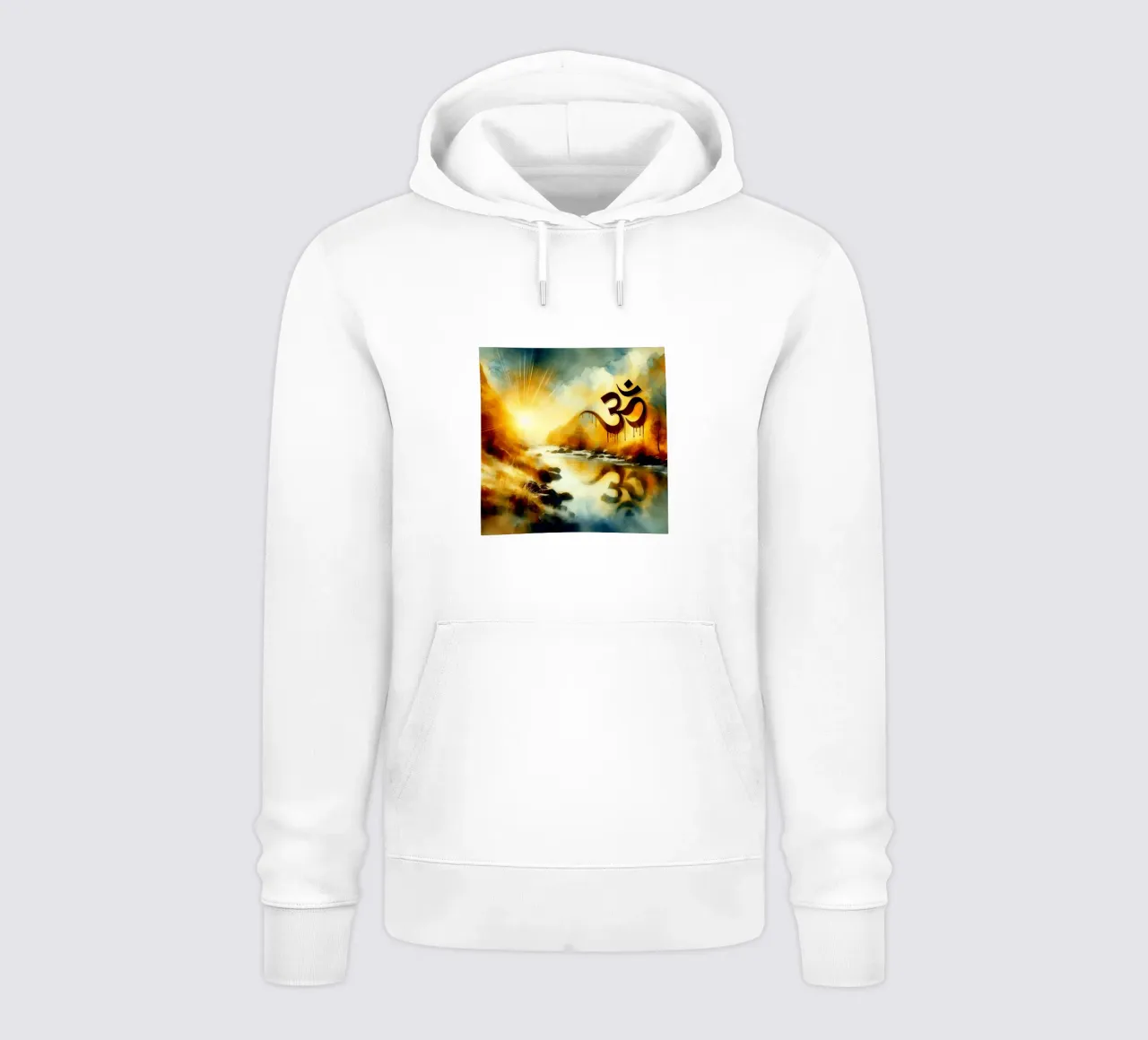 Om & Natura - Bach - Stile acquerello felpa con cappuccio da spiritual