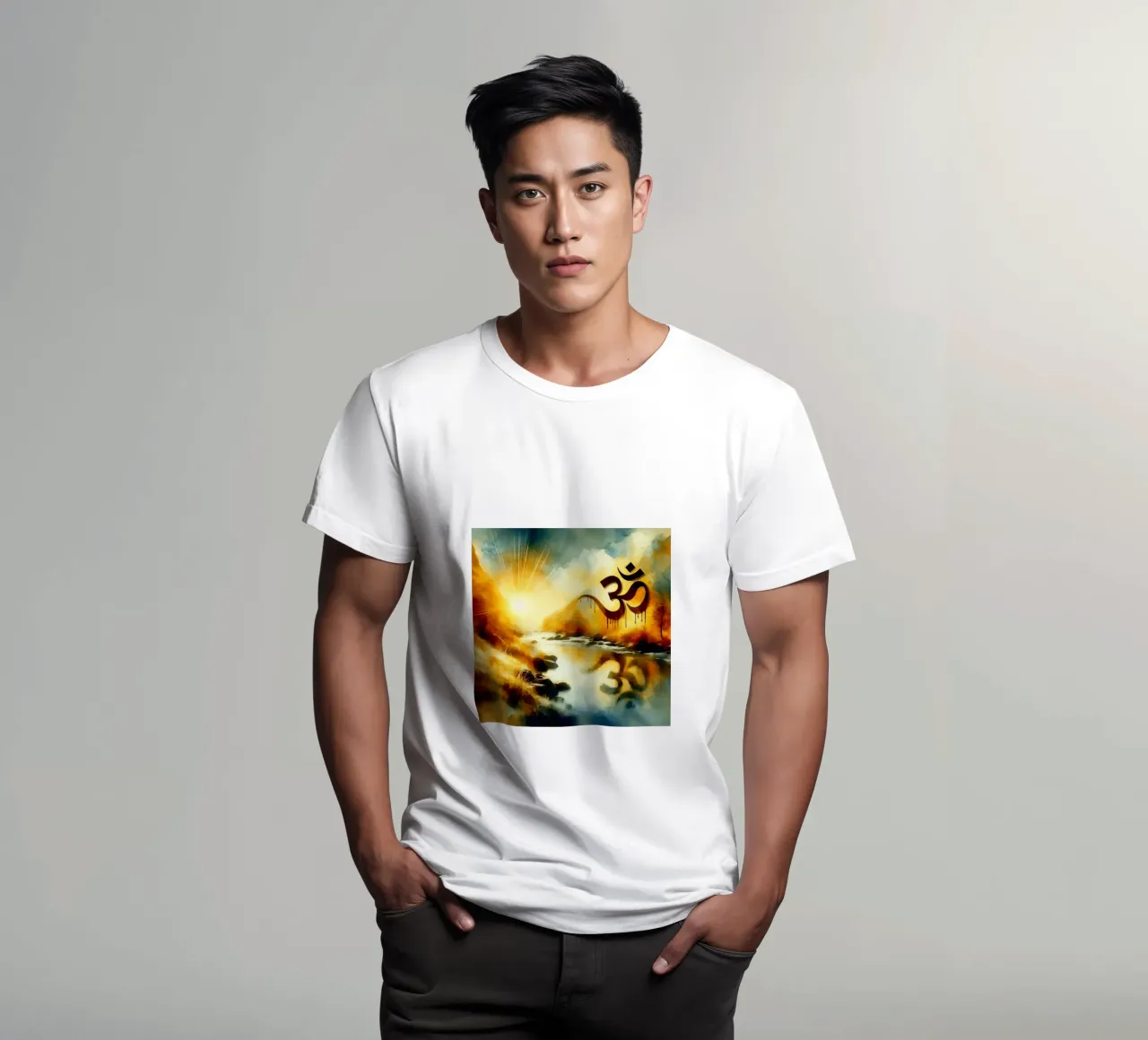 Om & Natura - Bach - Stile acquerello t-shirt da spiritual