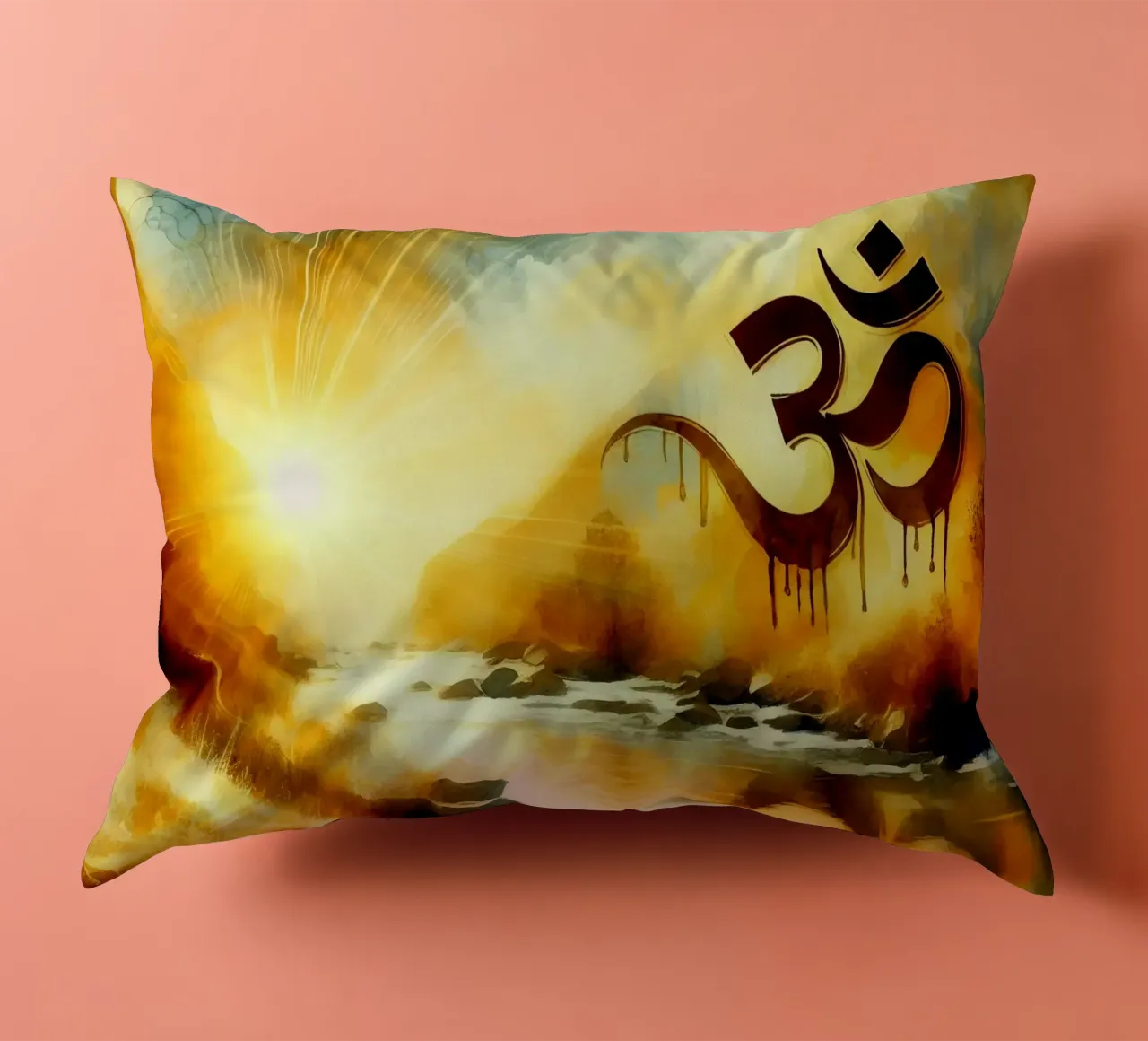 Om & Natura - Bach - Stile acquerello cuscino da spiritual