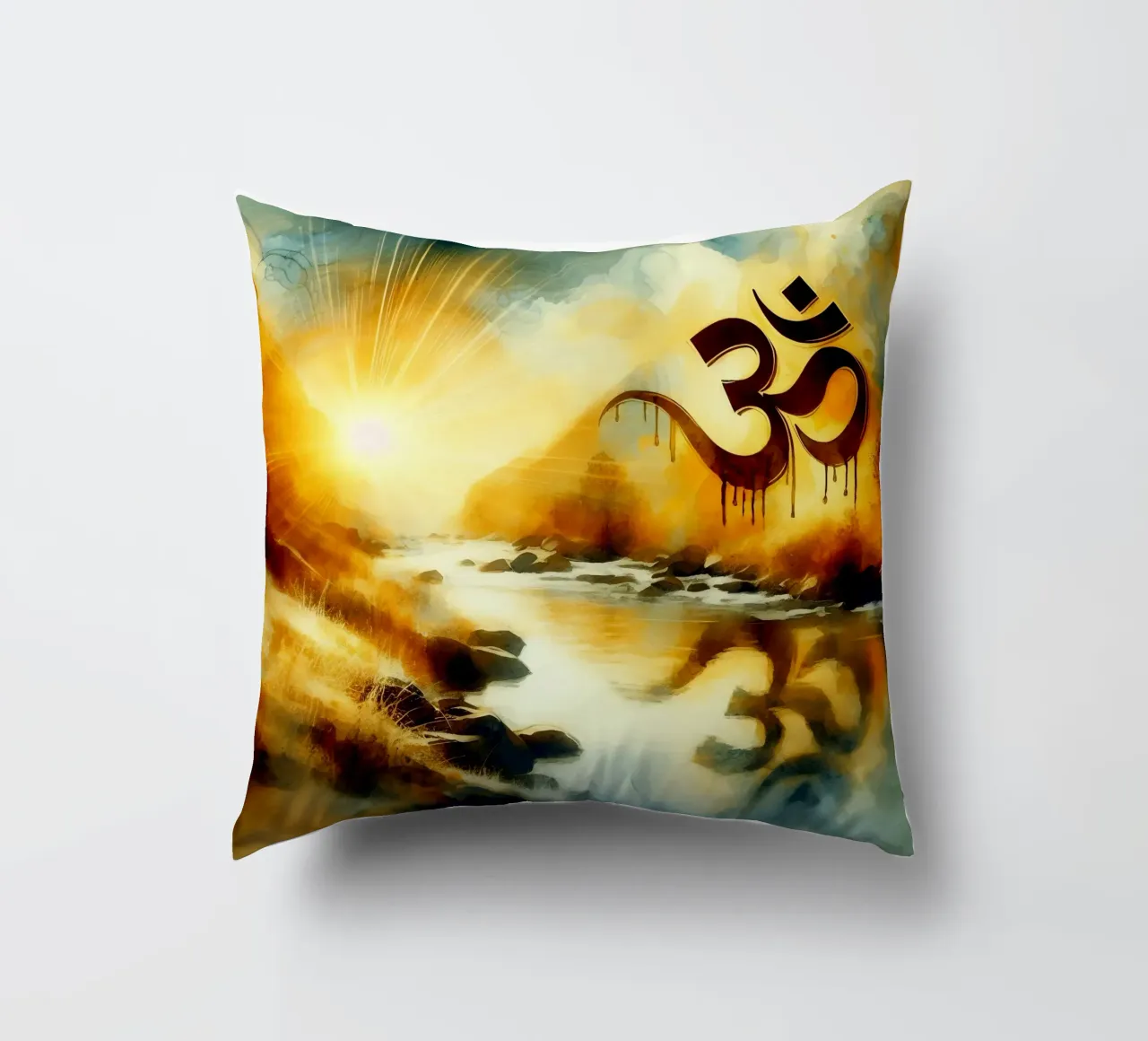 Om & Natura - Bach - Stile acquerello cuscino da spiritual