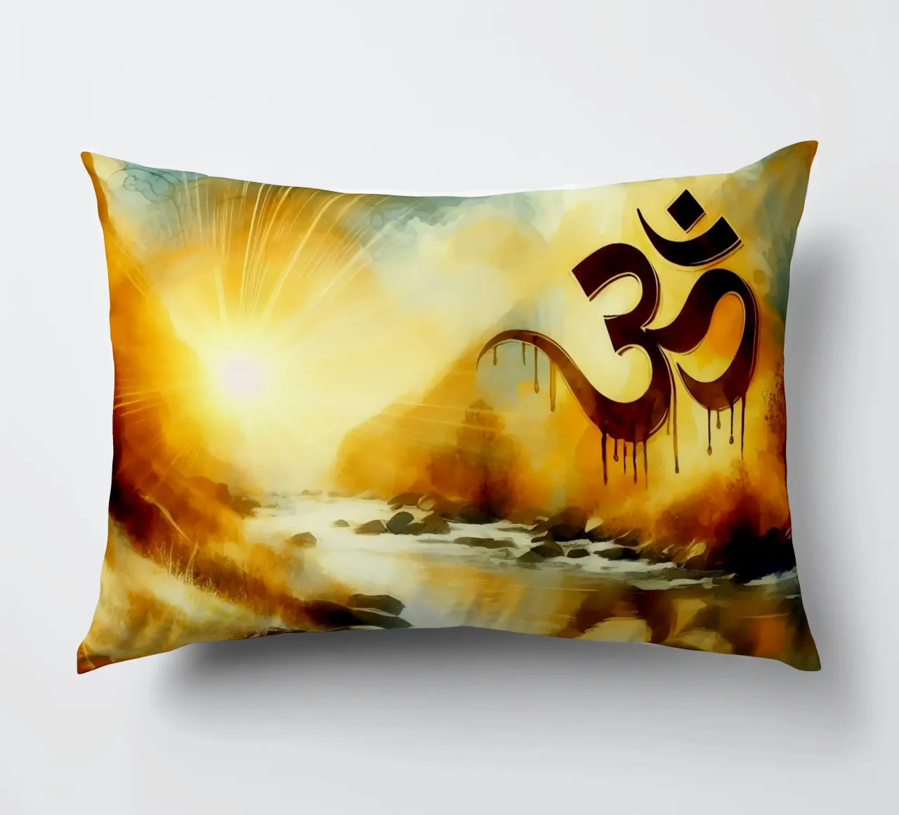Om & Natura - Bach - Stile acquerello cuscino da spiritual