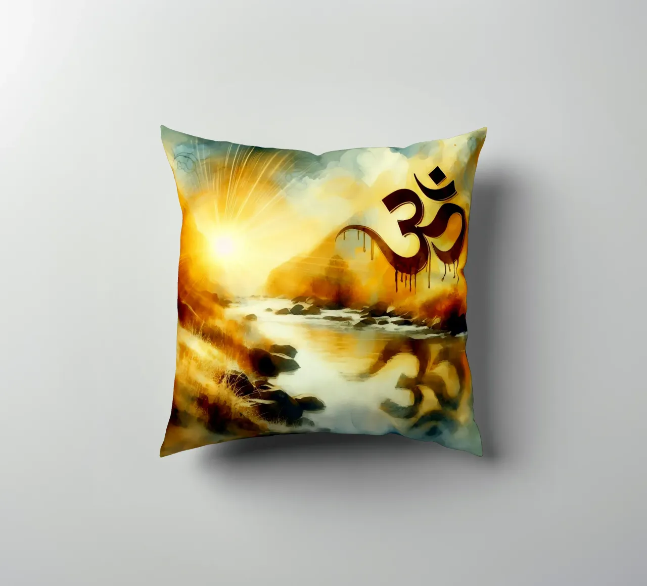 Om & Natura - Bach - Stile acquerello cuscino da spiritual