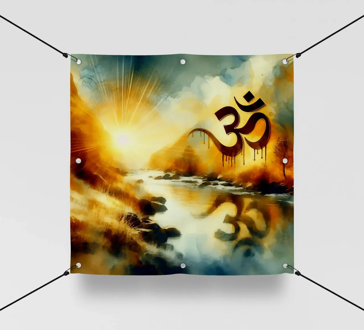 Om & Natura - Bach - Stile acquerello telo in pvc da spiritual