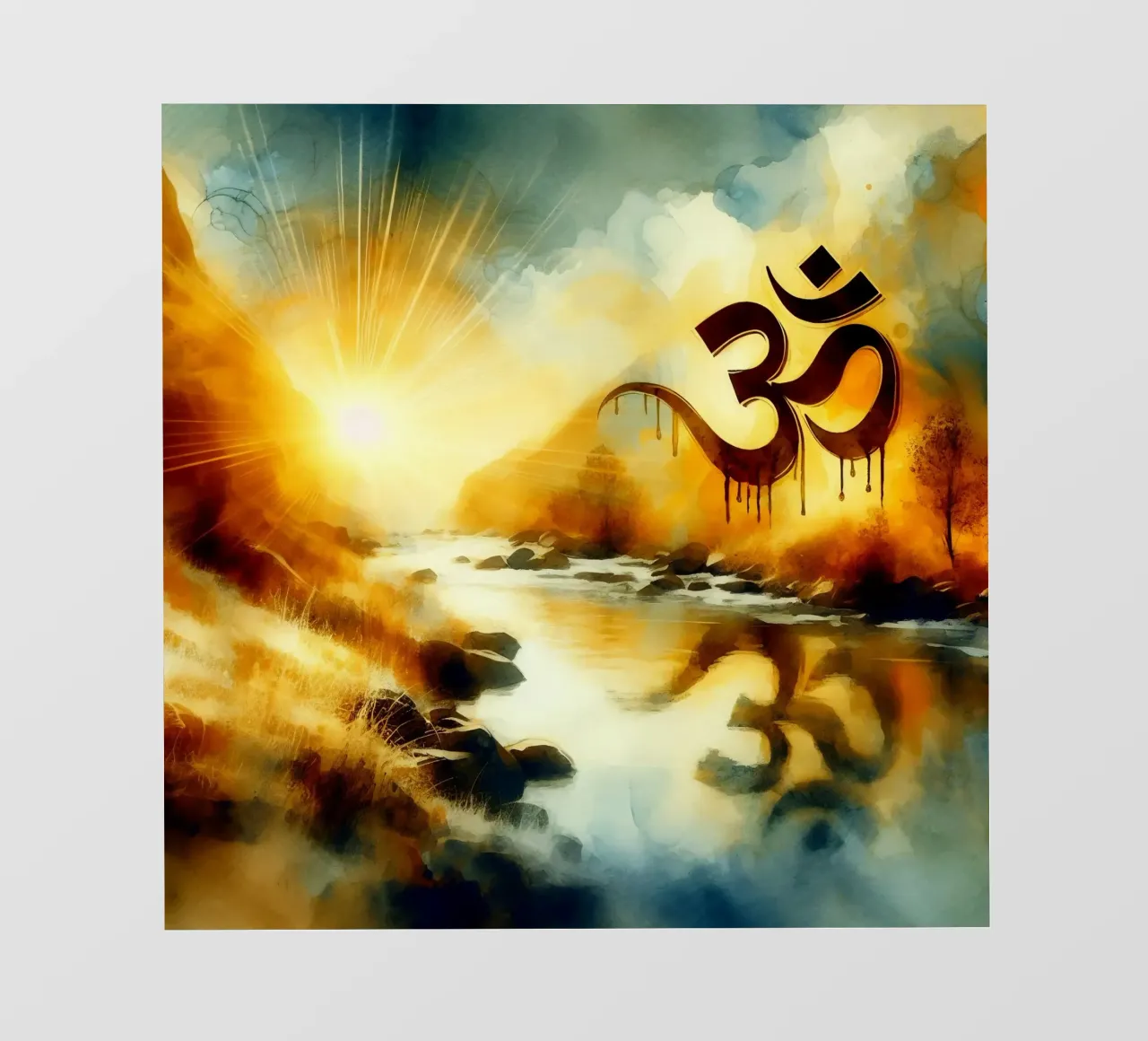 Om & Natura - Bach - Stile acquerello telo in pvc da spiritual