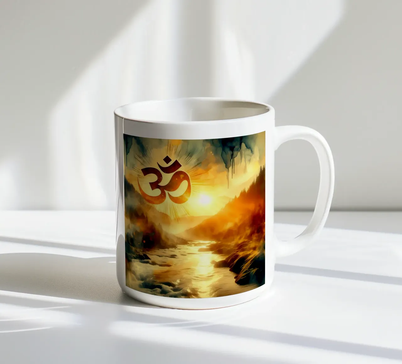 Om & Natura - Bach - Stile acquerello tazza in ceramica da spiritual