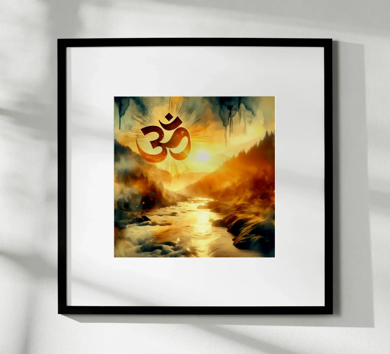 Om & Natura - Bach - Stile acquerello poster con telaio in plastica da spiritual