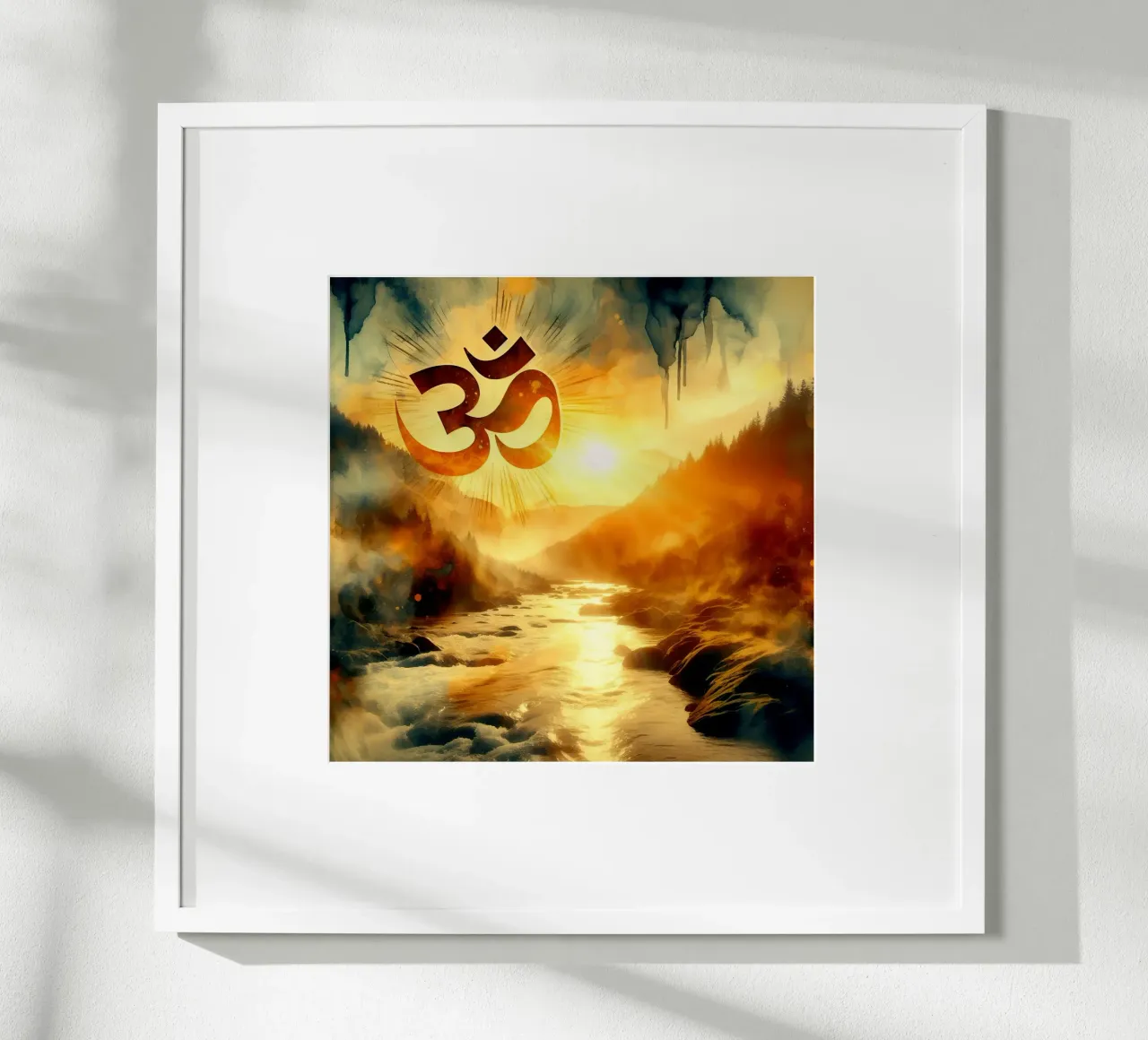 Om & Natura - Bach - Stile acquerello poster con telaio in plastica da spiritual