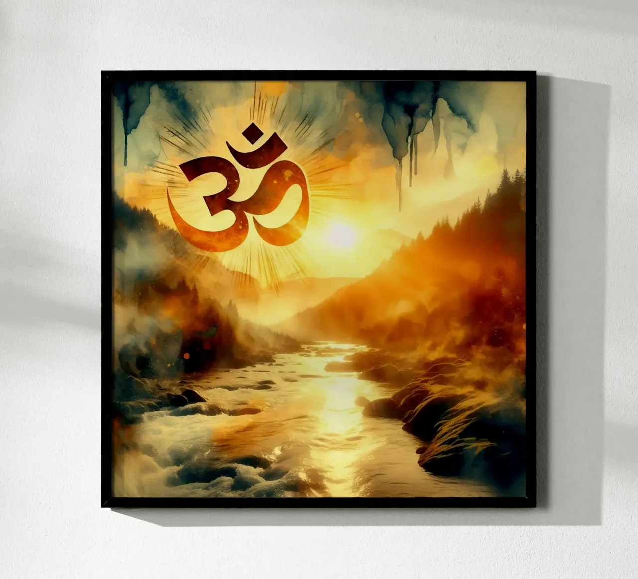 Om & Natura - Bach - Stile acquerello poster con telaio in plastica da spiritual