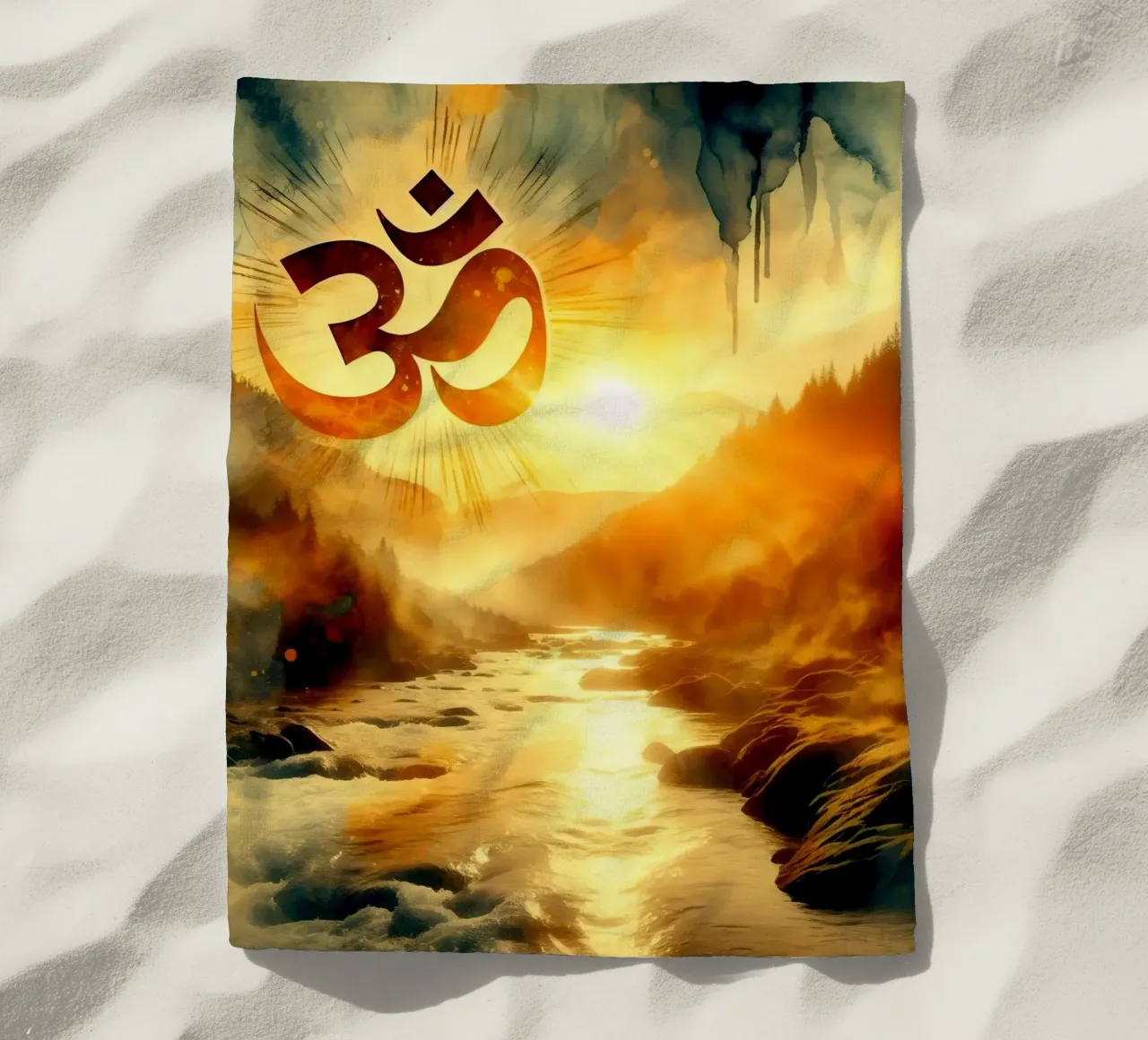 Om & Natura - Bach - Stile acquerello telo mare da spiritual