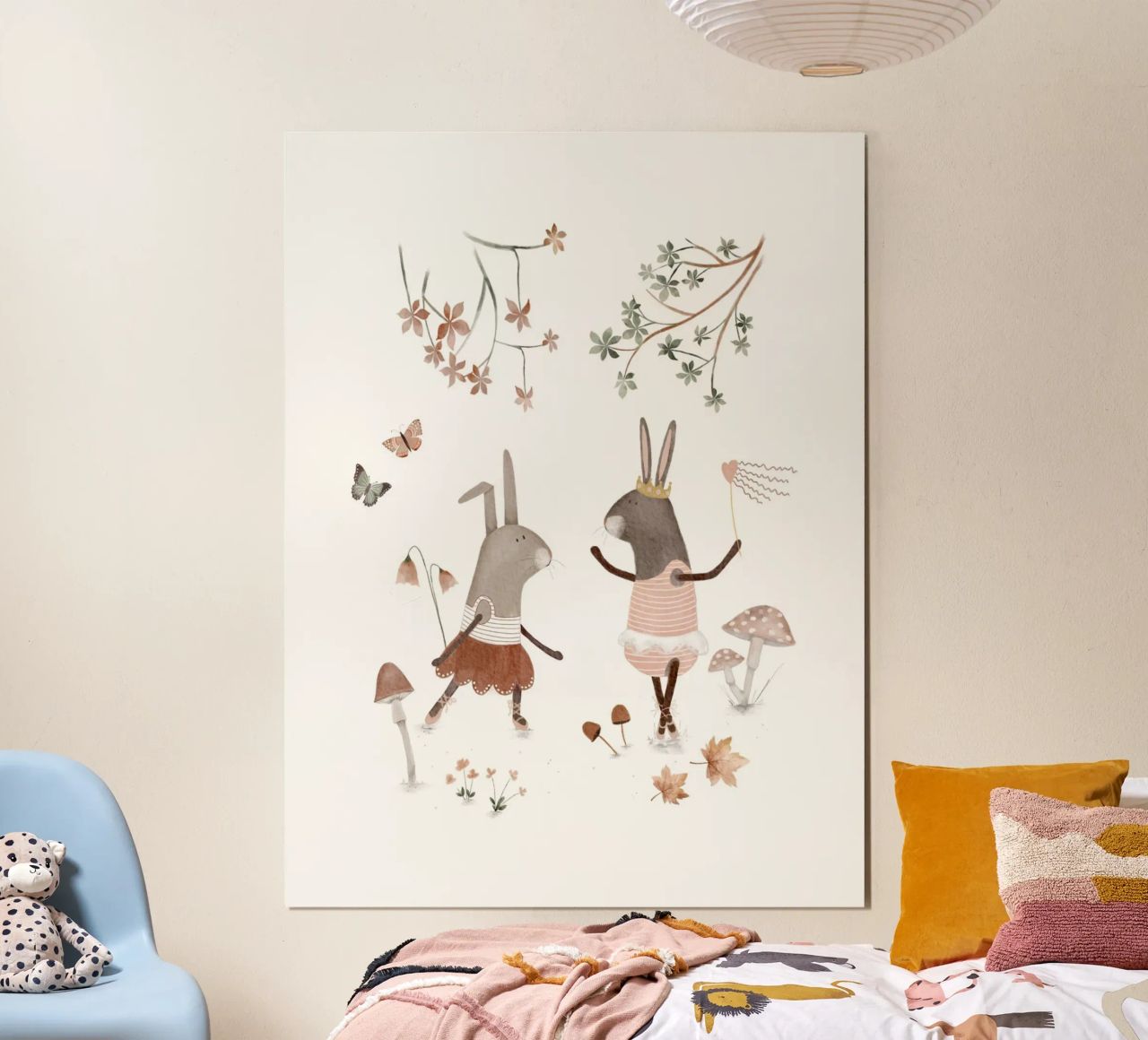 Bunny Rabbit Ballerina's, Whimsy Art For Children (Art fantaisiste pour les enfants) poster de Urchin Bay Art