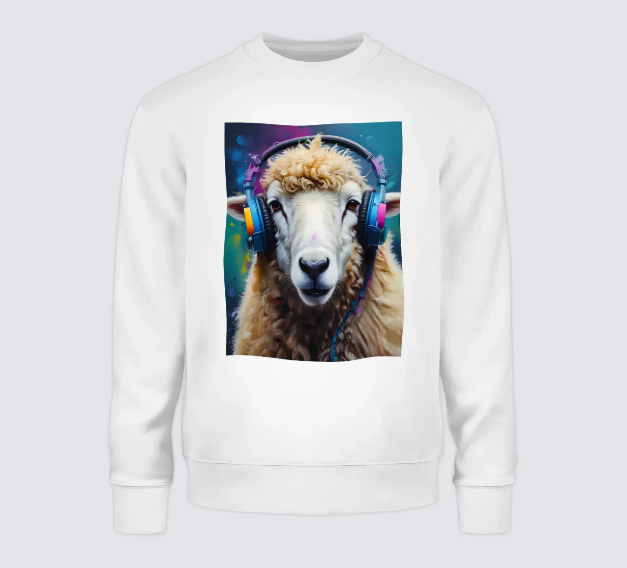 Schapen in koptelefoon sweatshirt van MakArena