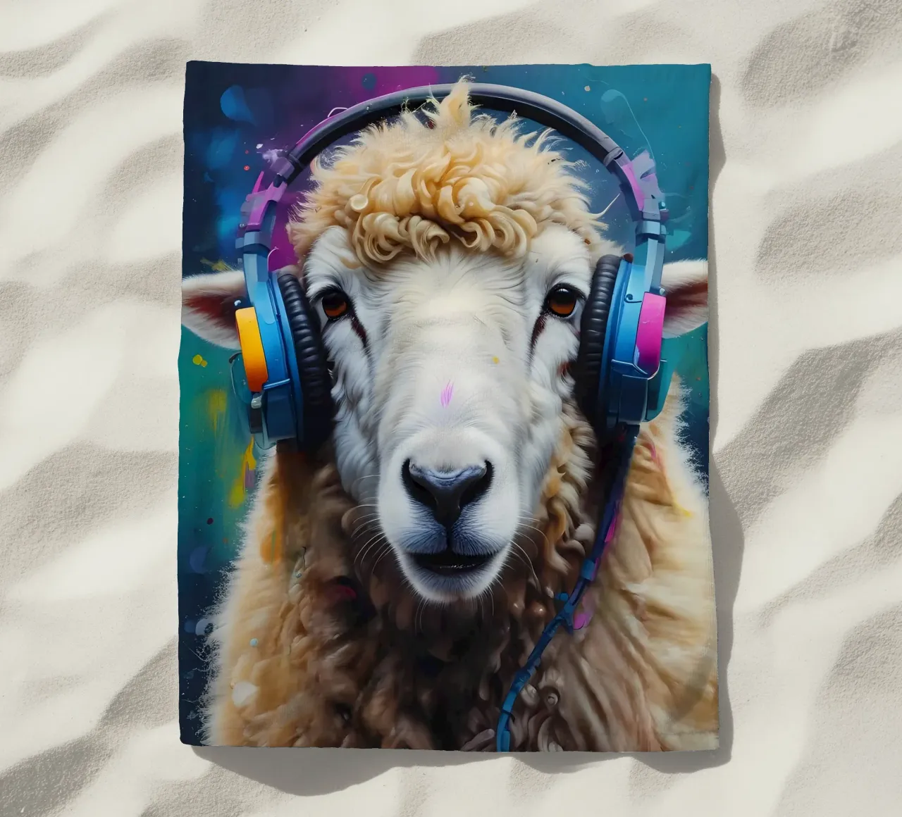 Pecore in cuffia telo mare da MakArena