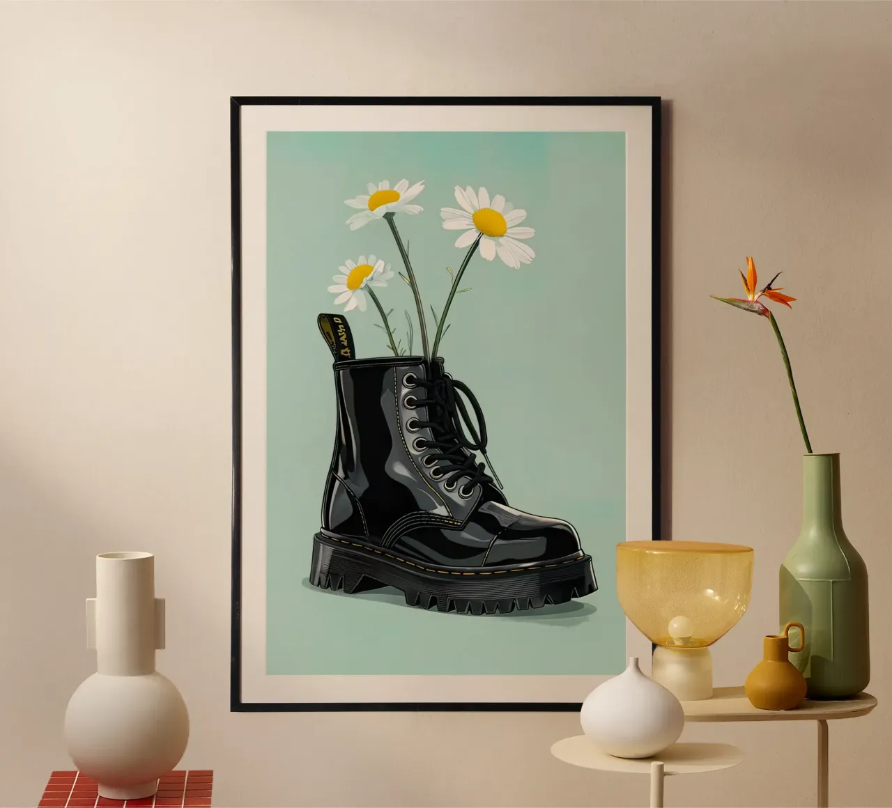 stivali e margherite poster da 🎁 ARTVI-SHOP