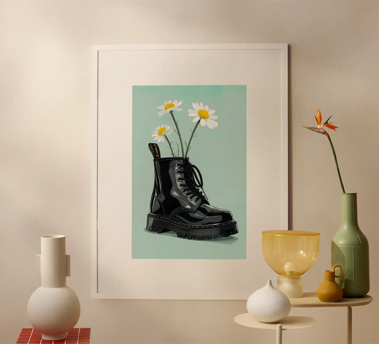 stivali e margherite poster da 🎁 ARTVI-SHOP