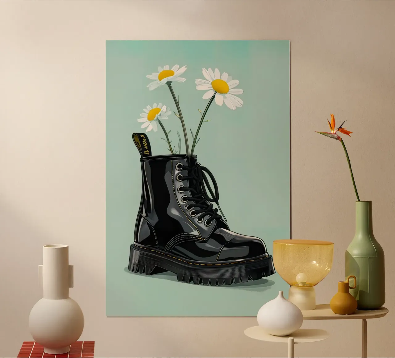 stivali e margherite poster da 🎁 ARTVI-SHOP