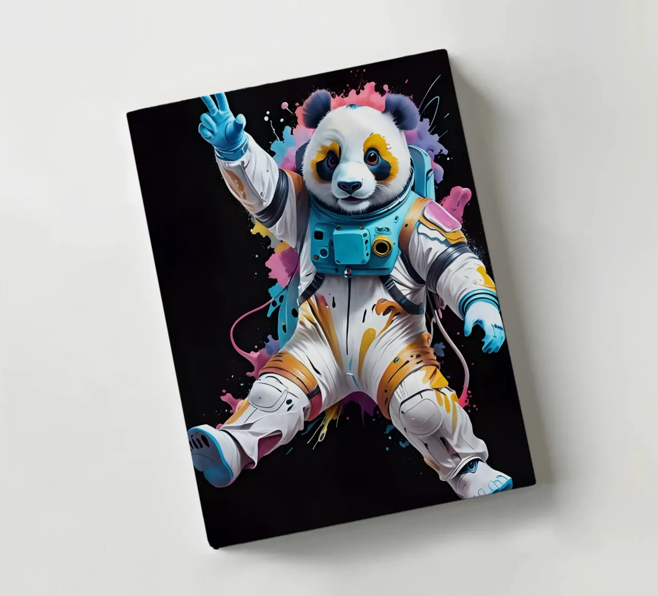 Panda cosmonaut neon notebook by MakArena