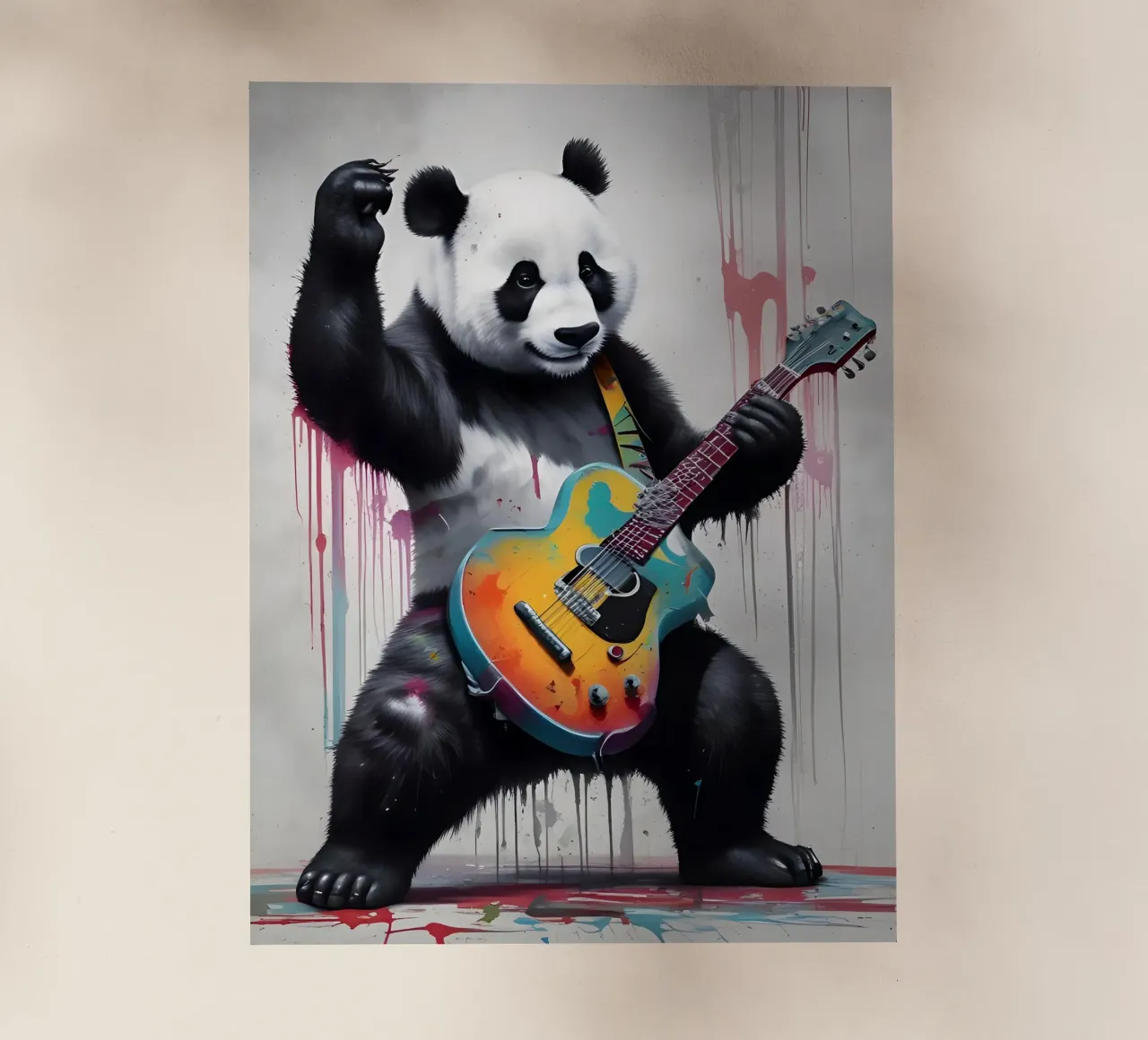Panda che suona la chitarra pellicola backlit da MakArena