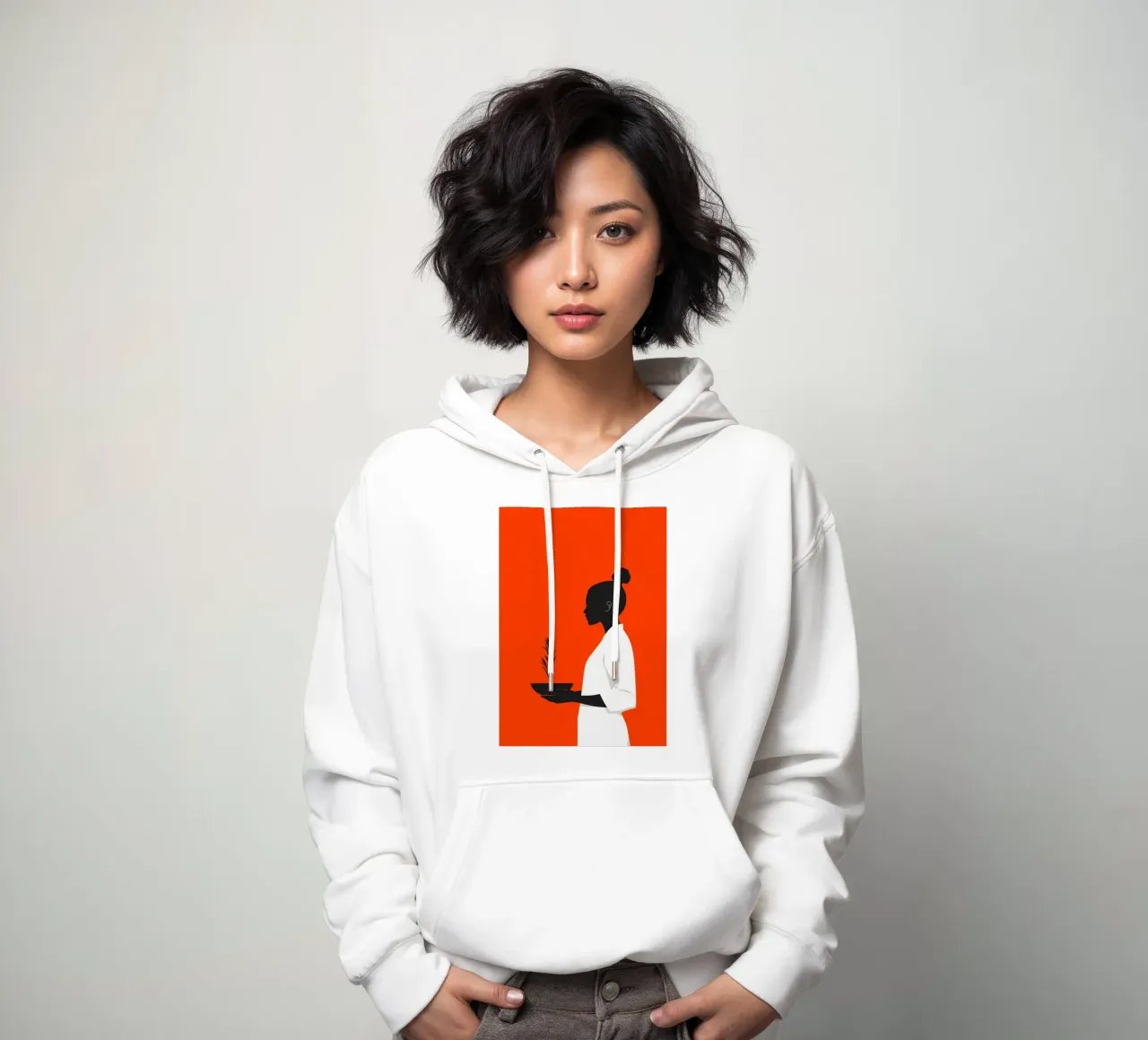 Pianta Donna vita minimal art felpa con cappuccio da Justyna Jaszke JBJart