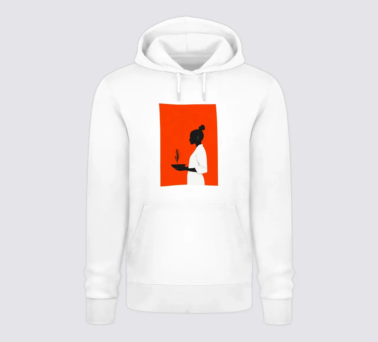 Pianta Donna vita minimal art felpa con cappuccio da Justyna Jaszke JBJart