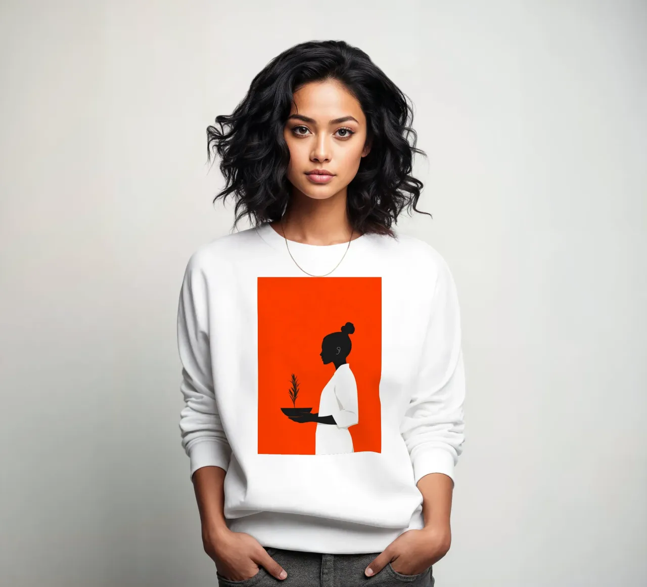 Pianta Donna vita minimal art felpa da Justyna Jaszke JBJart